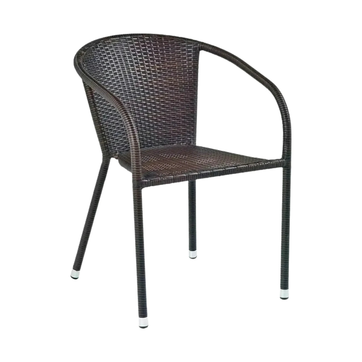 Scaun de ratan MIDAS, maro inchis, ratan sintetic/otel, 57x57x78 cm
