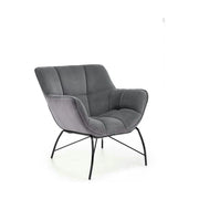 Scaun de relaxare modern BELTON, gri/negru, stofa catifelata/otel, 74x73x78 cm