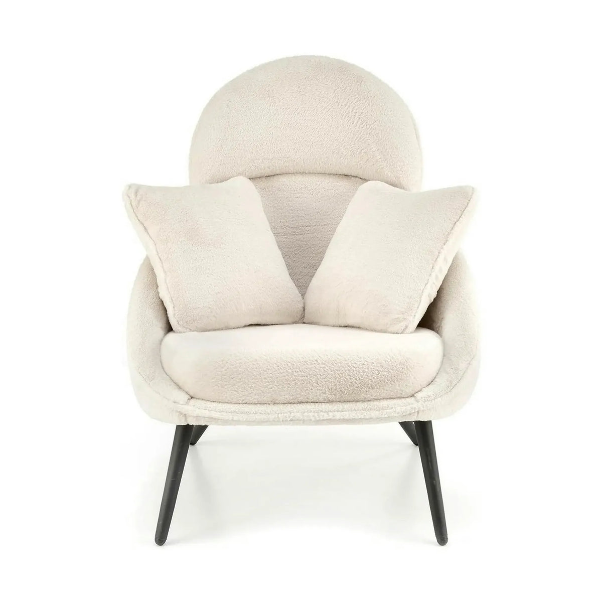 Scaun de relaxare modern MERRY, crem, stofa/otel, 80x90x95 cm
