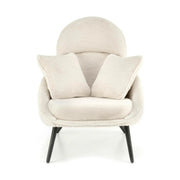 Scaun de relaxare modern MERRY, crem, stofa/otel, 80x90x95 cm