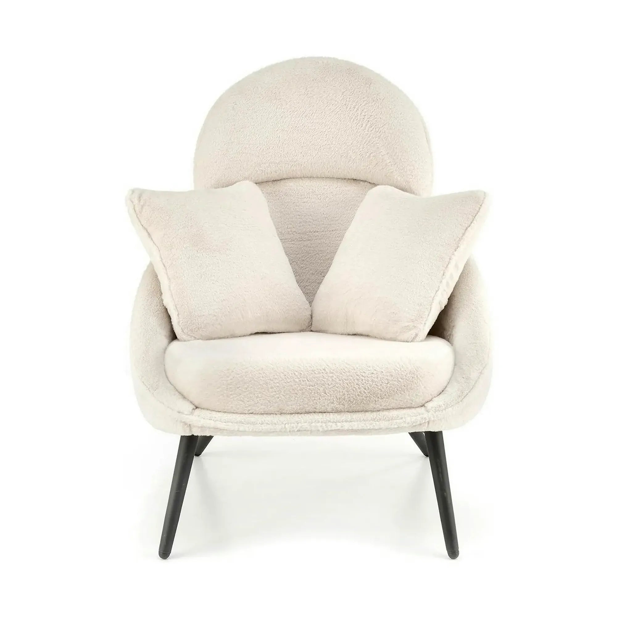 Scaun de relaxare modern MERRY, crem, stofa/otel, 80x90x95 cm