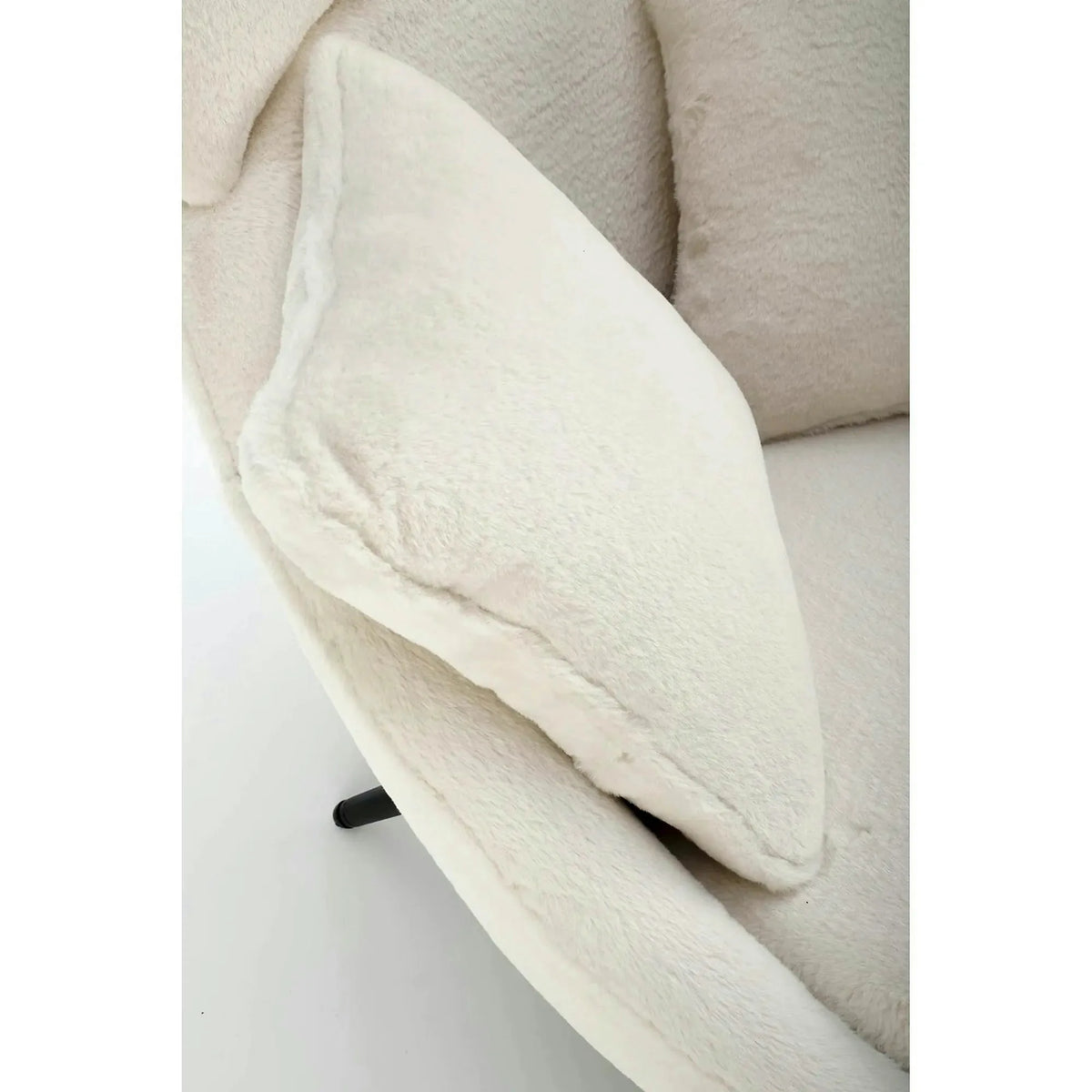 Scaun de relaxare modern MERRY, crem, stofa/otel, 80x90x95 cm