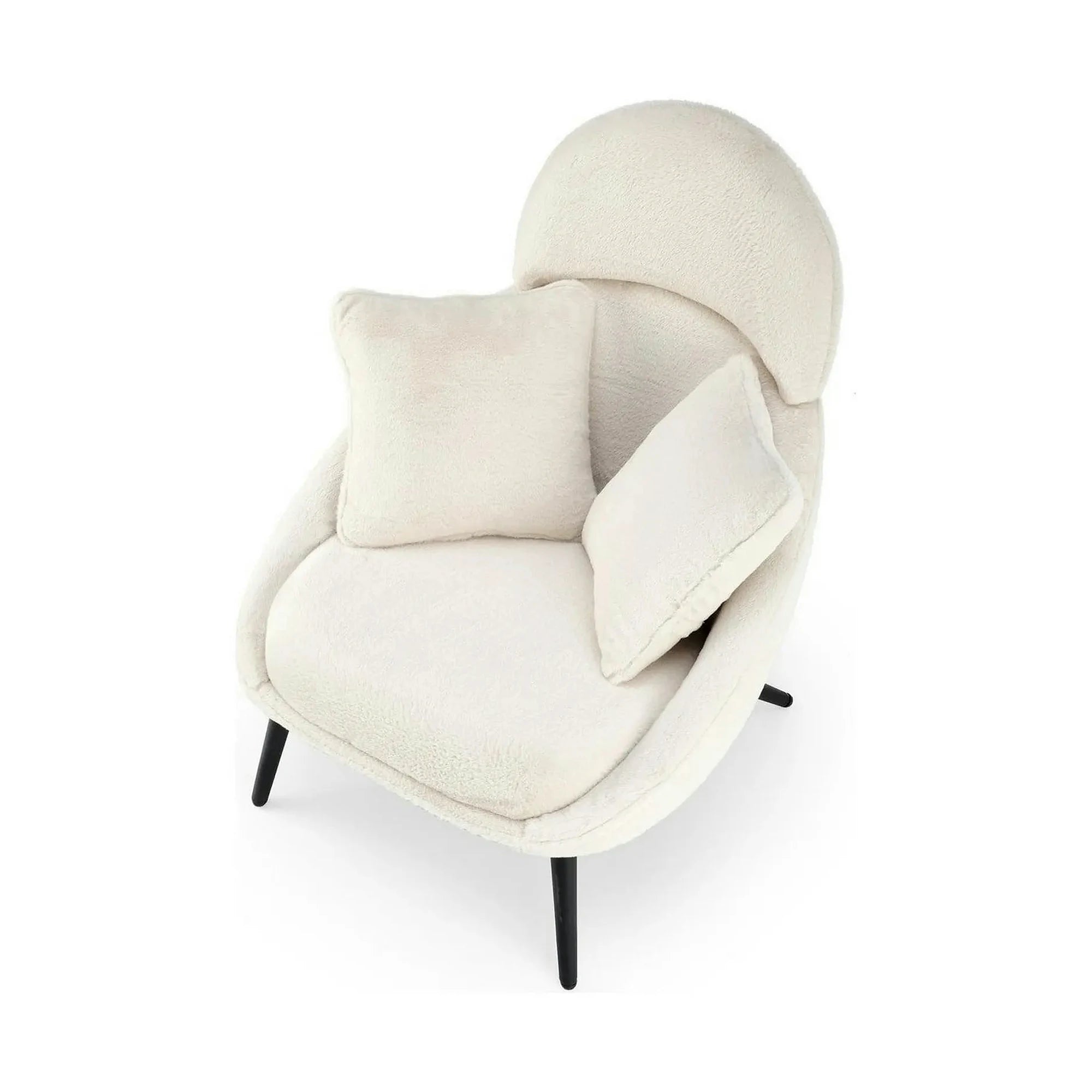 Scaun de relaxare modern MERRY, crem, stofa/otel, 80x90x95 cm