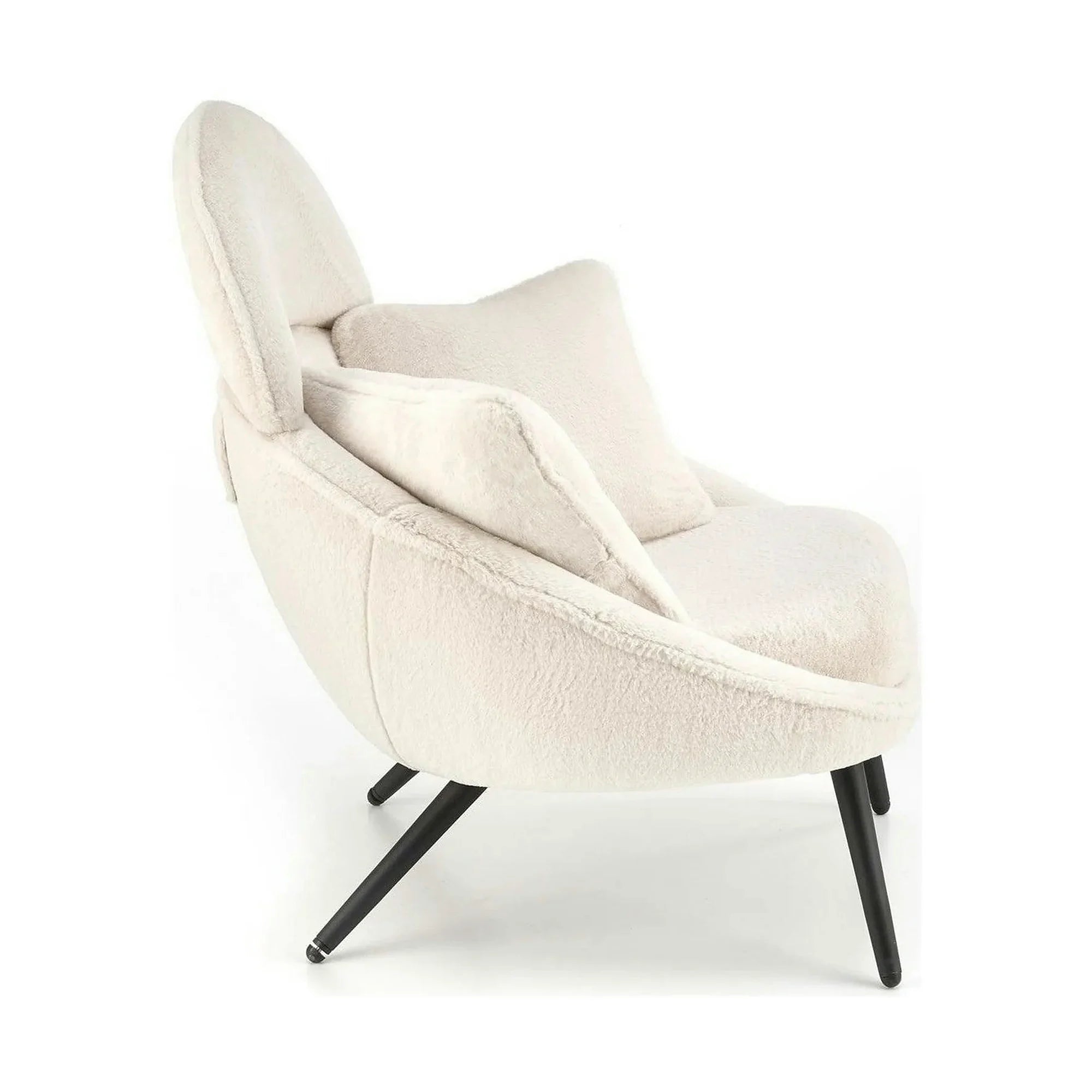 Scaun de relaxare modern MERRY, crem, stofa/otel, 80x90x95 cm
