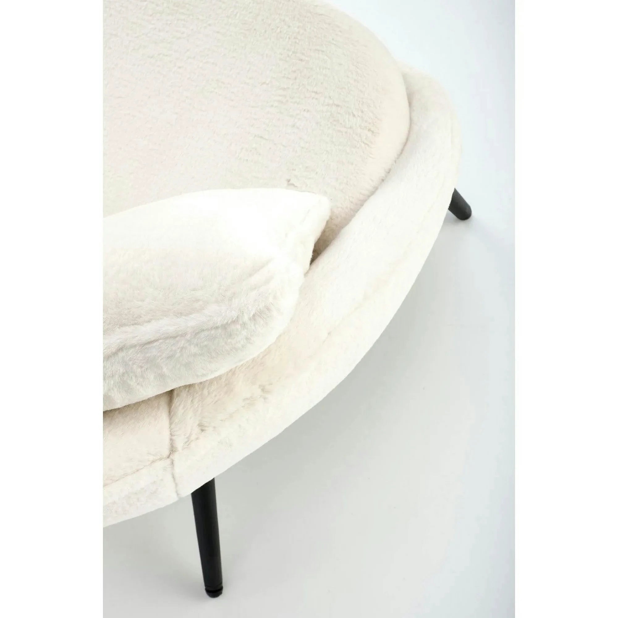 Scaun de relaxare modern MERRY, crem, stofa/otel, 80x90x95 cm
