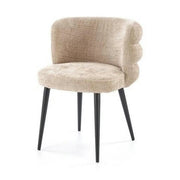 Scaun de sufragerie tapitat K575, bej - Cremona 14, stofa catifelata/otel, 62x64x79 cm