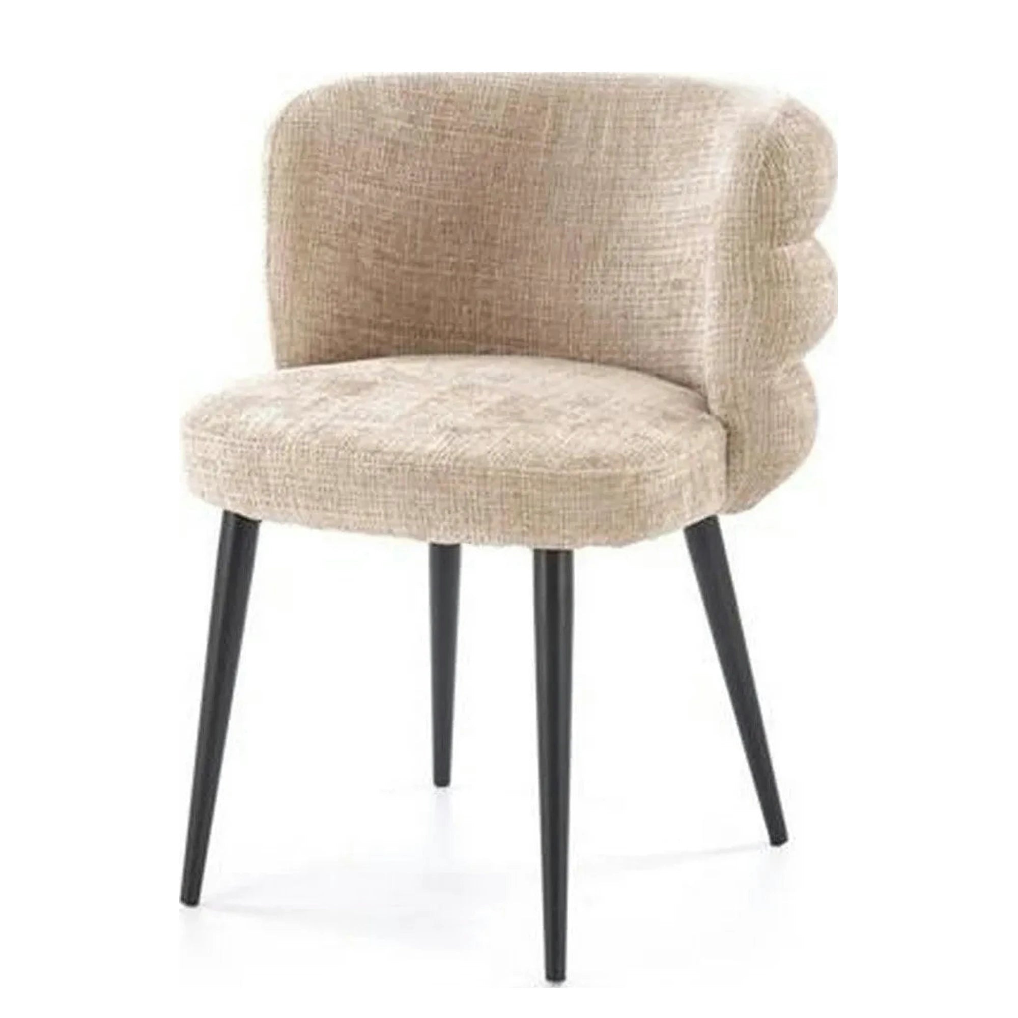 Scaun de sufragerie tapitat K575, bej - Cremona 14, stofa catifelata/otel, 62x64x79 cm