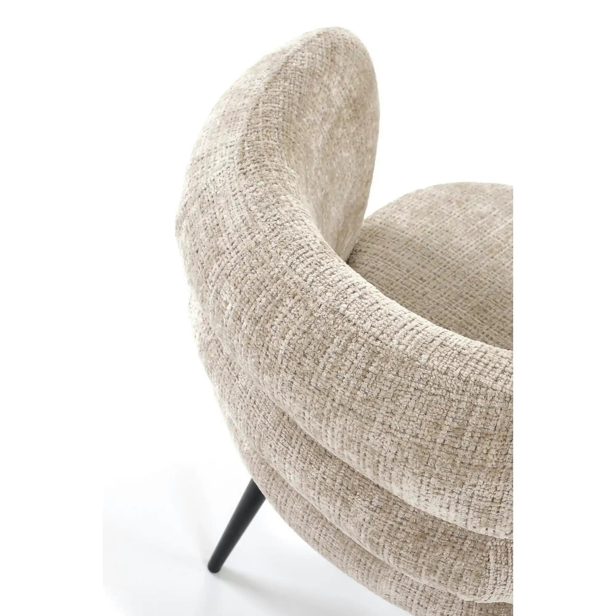 Scaun de sufragerie tapitat K575, bej - Cremona 14, stofa catifelata/otel, 62x64x79 cm