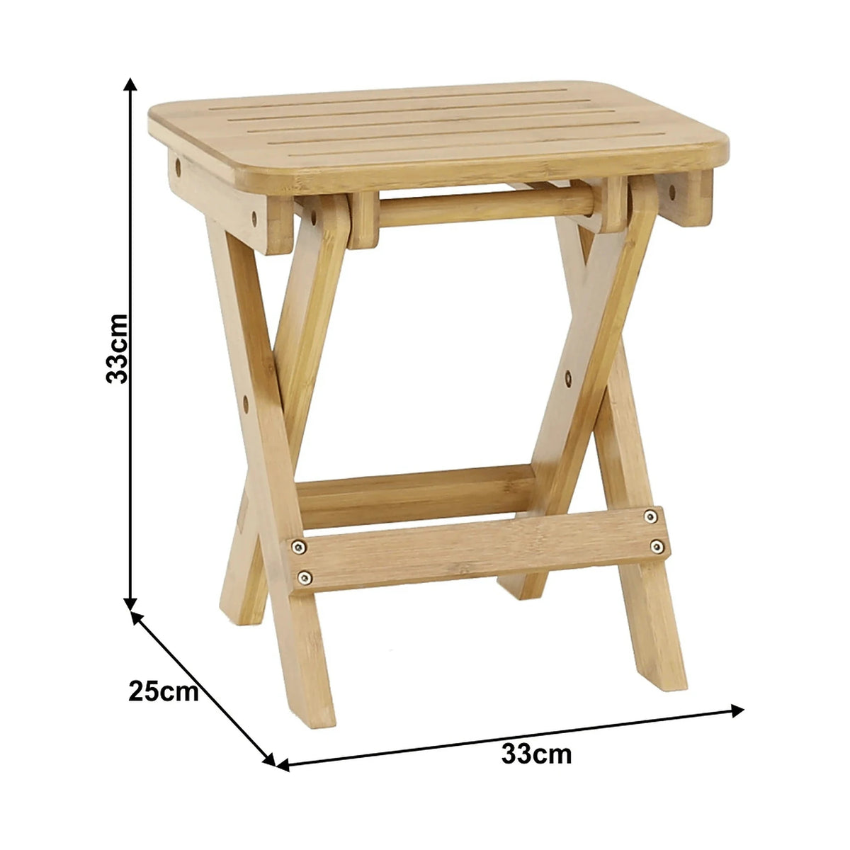 Scaun DENICE, stejar, bambus lacuit, 33x25x33 cm