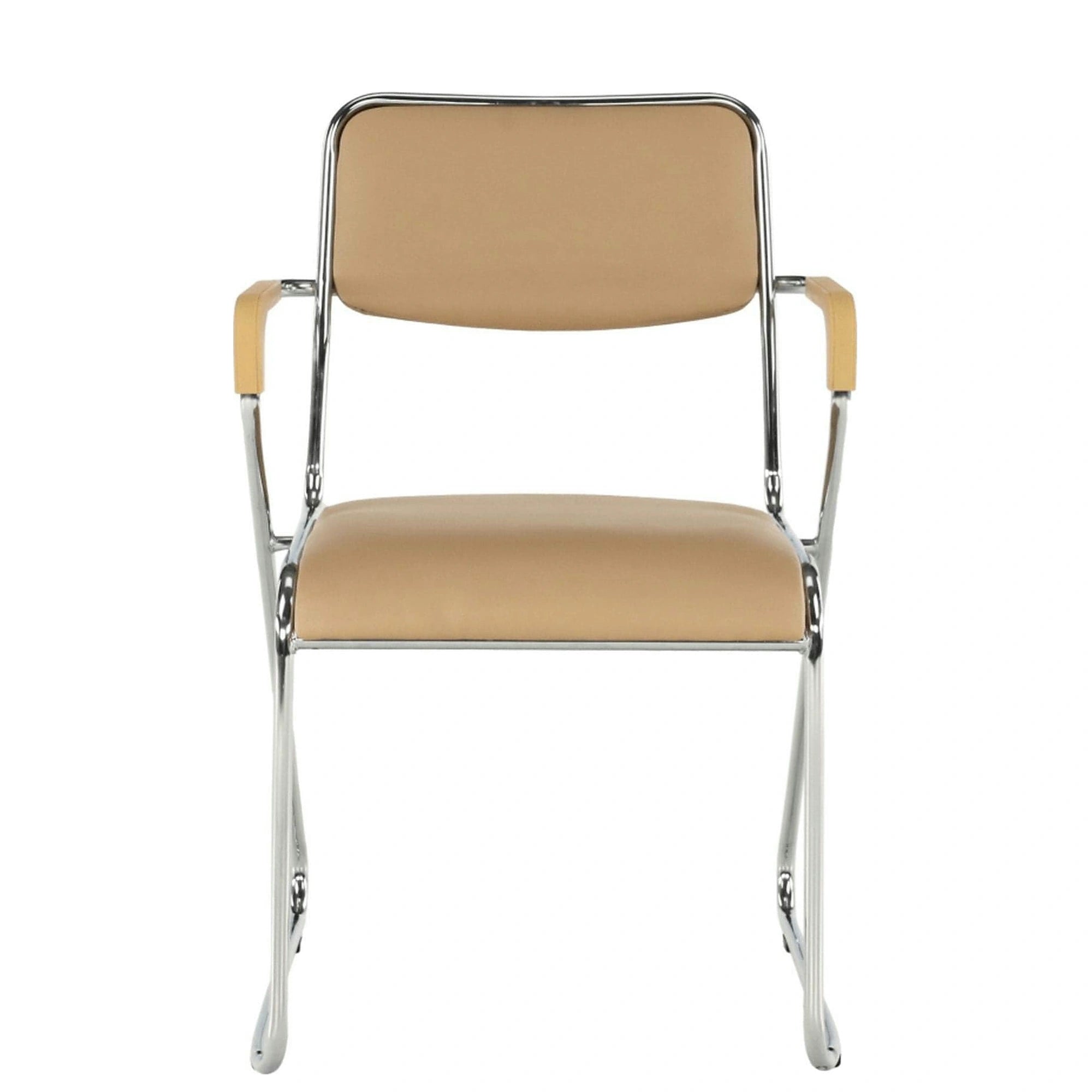Scaun DERYA, maro, piele ecologica/metal, 53x57x79 cm