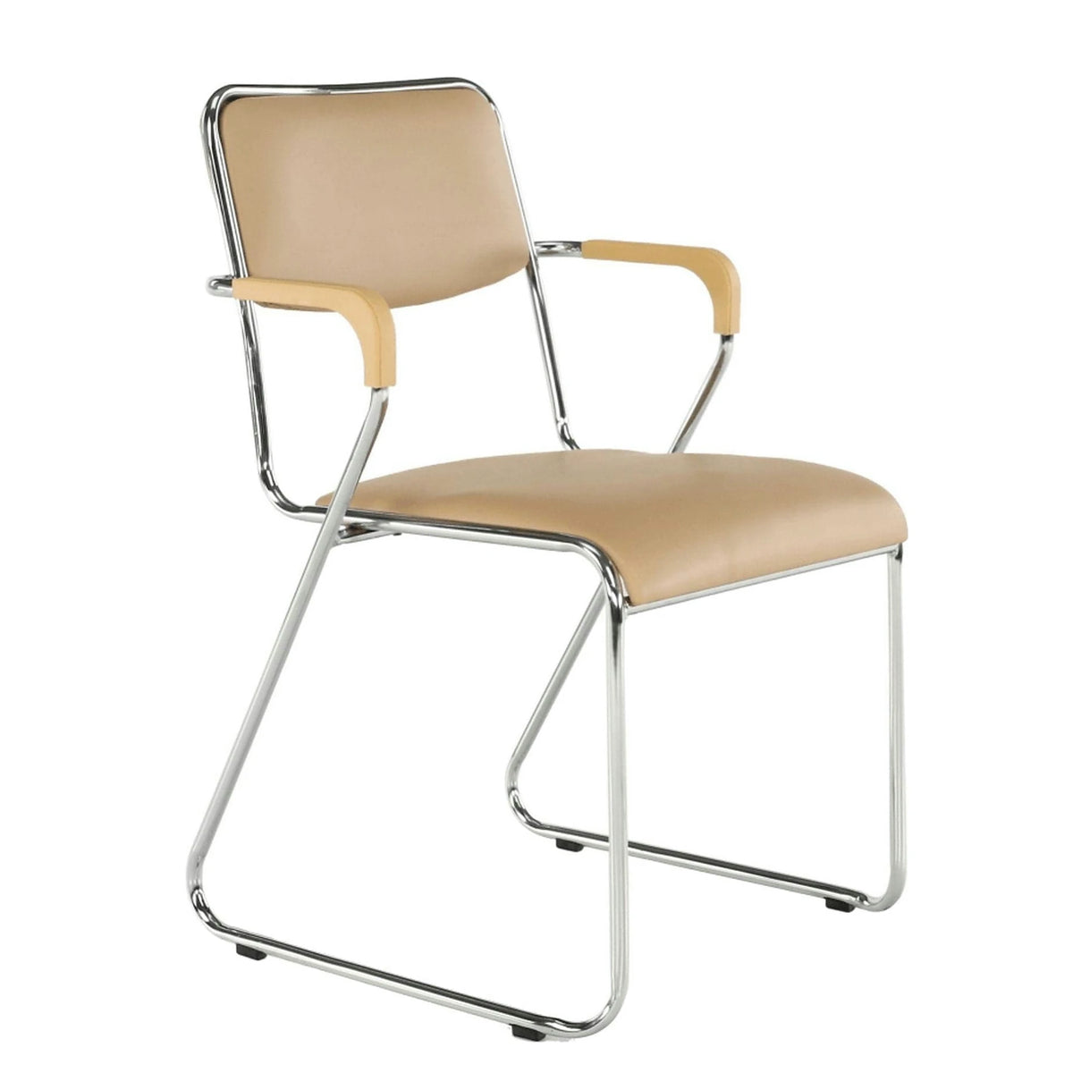 Scaun DERYA, maro, piele ecologica/metal, 53x57x79 cm