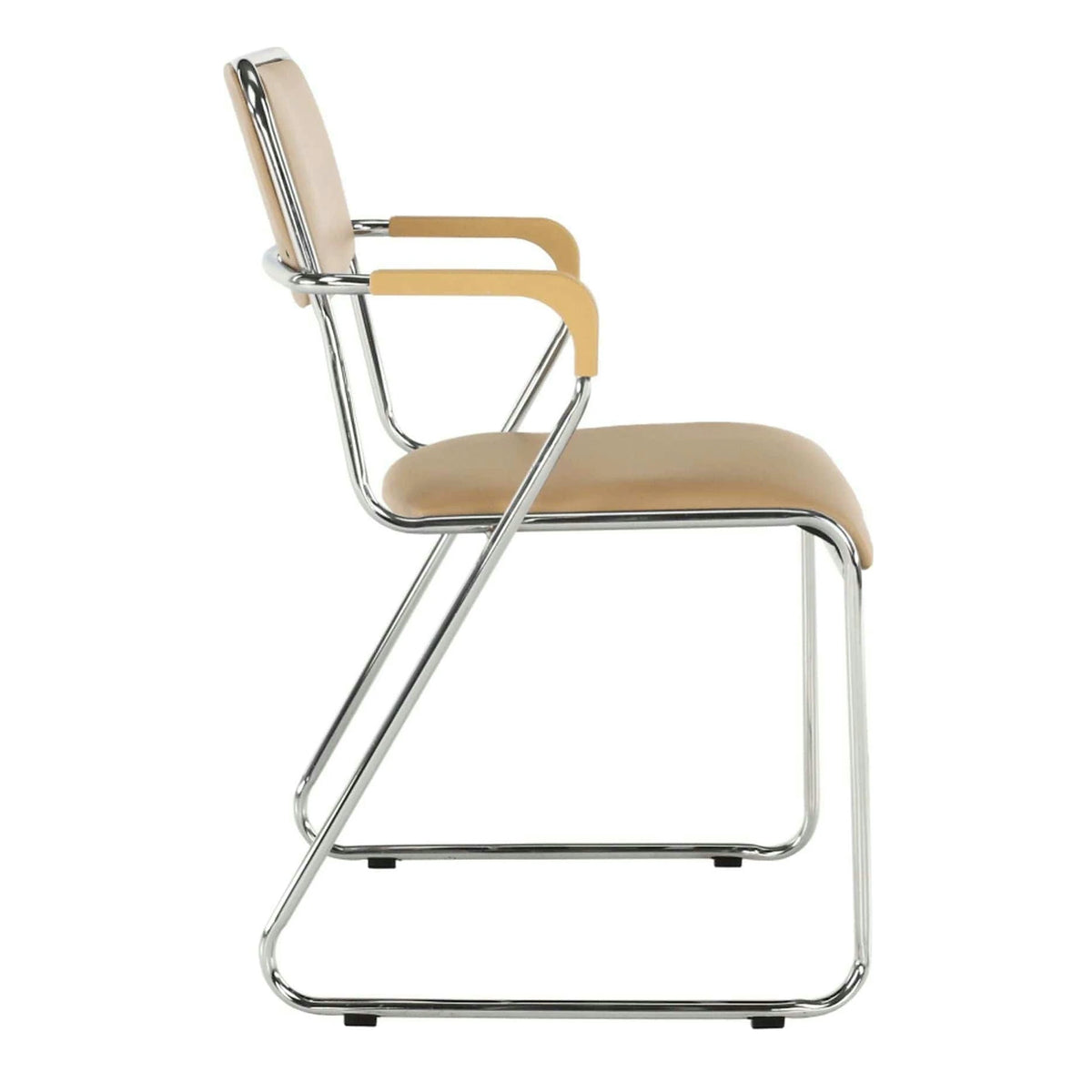 Scaun DERYA, maro, piele ecologica/metal, 53x57x79 cm