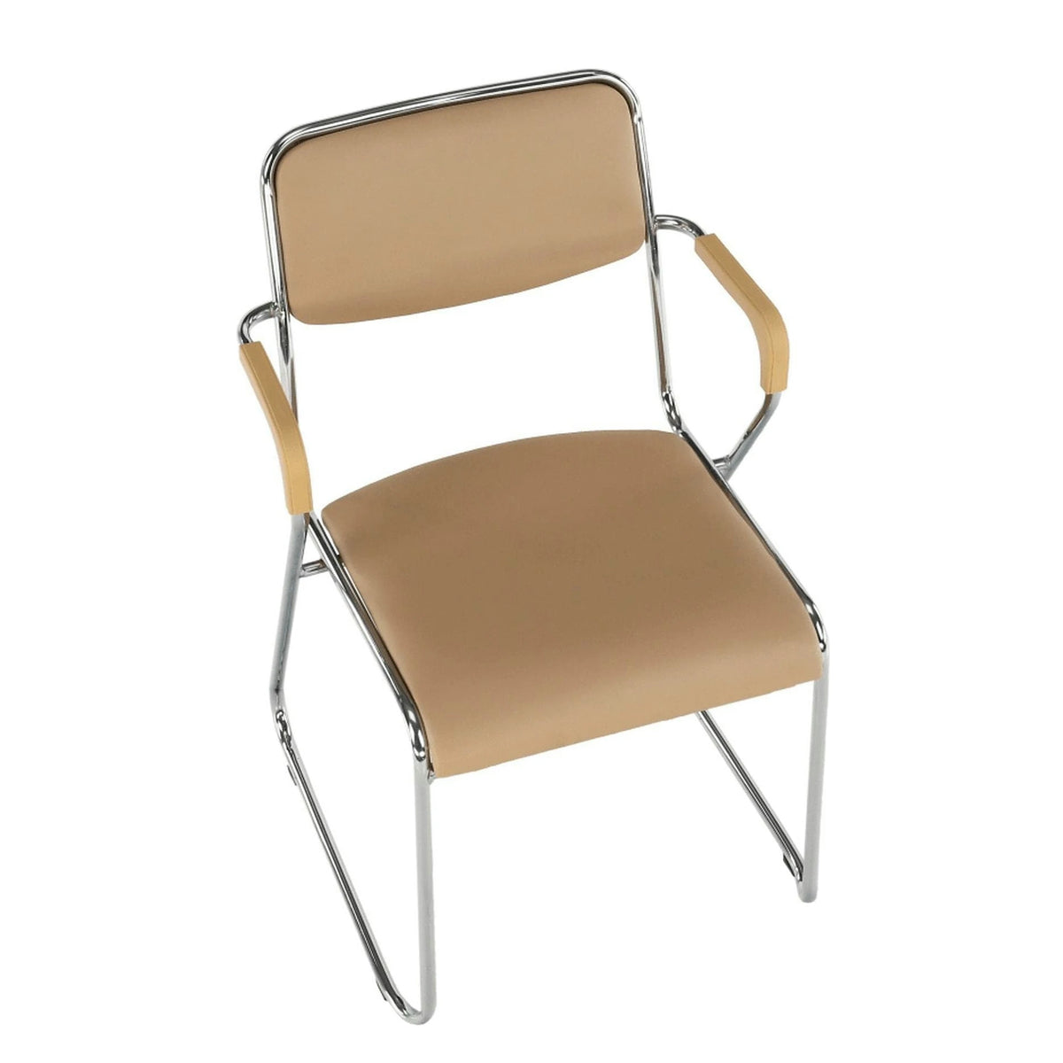 Scaun DERYA, maro, piele ecologica/metal, 53x57x79 cm