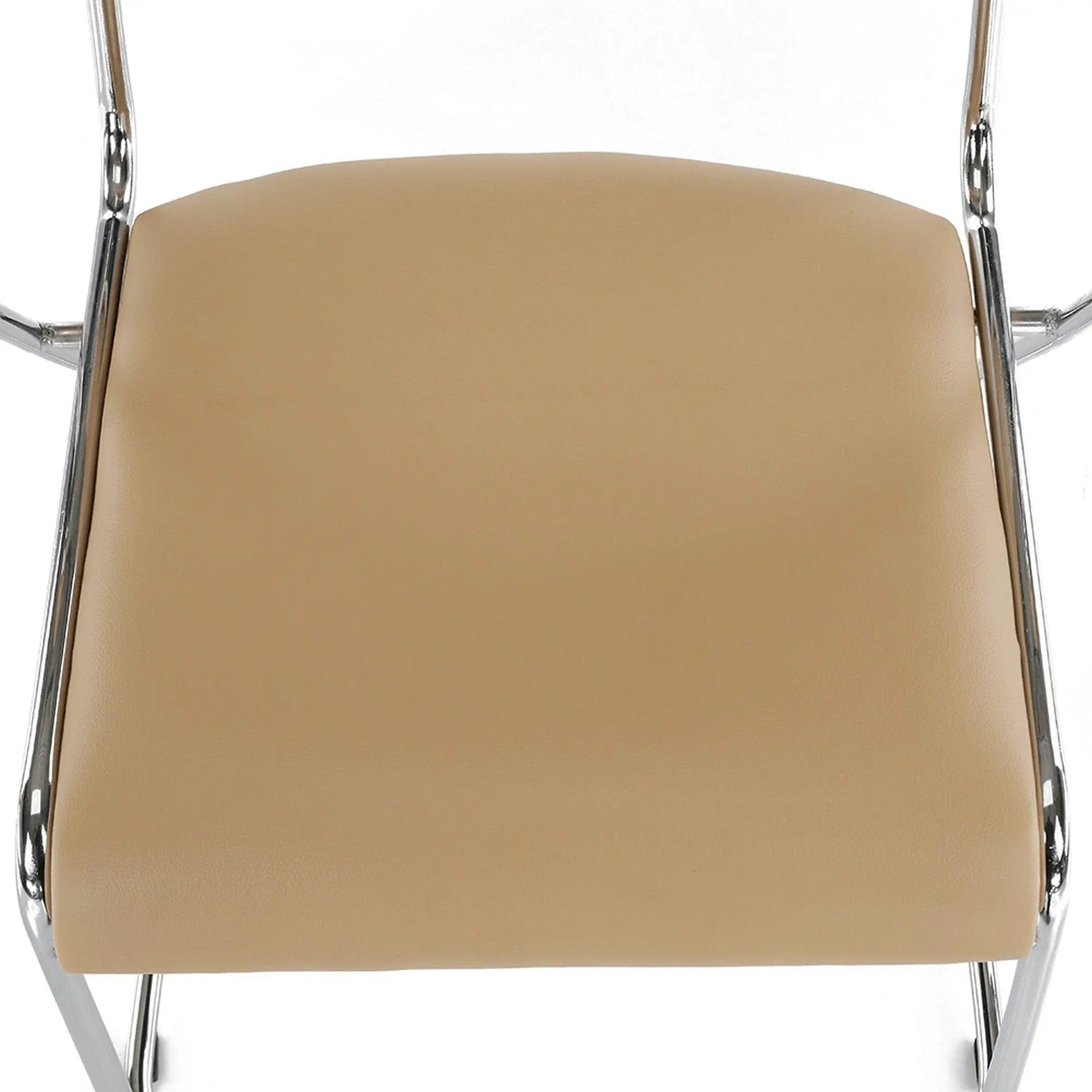 Scaun DERYA, maro, piele ecologica/metal, 53x57x79 cm