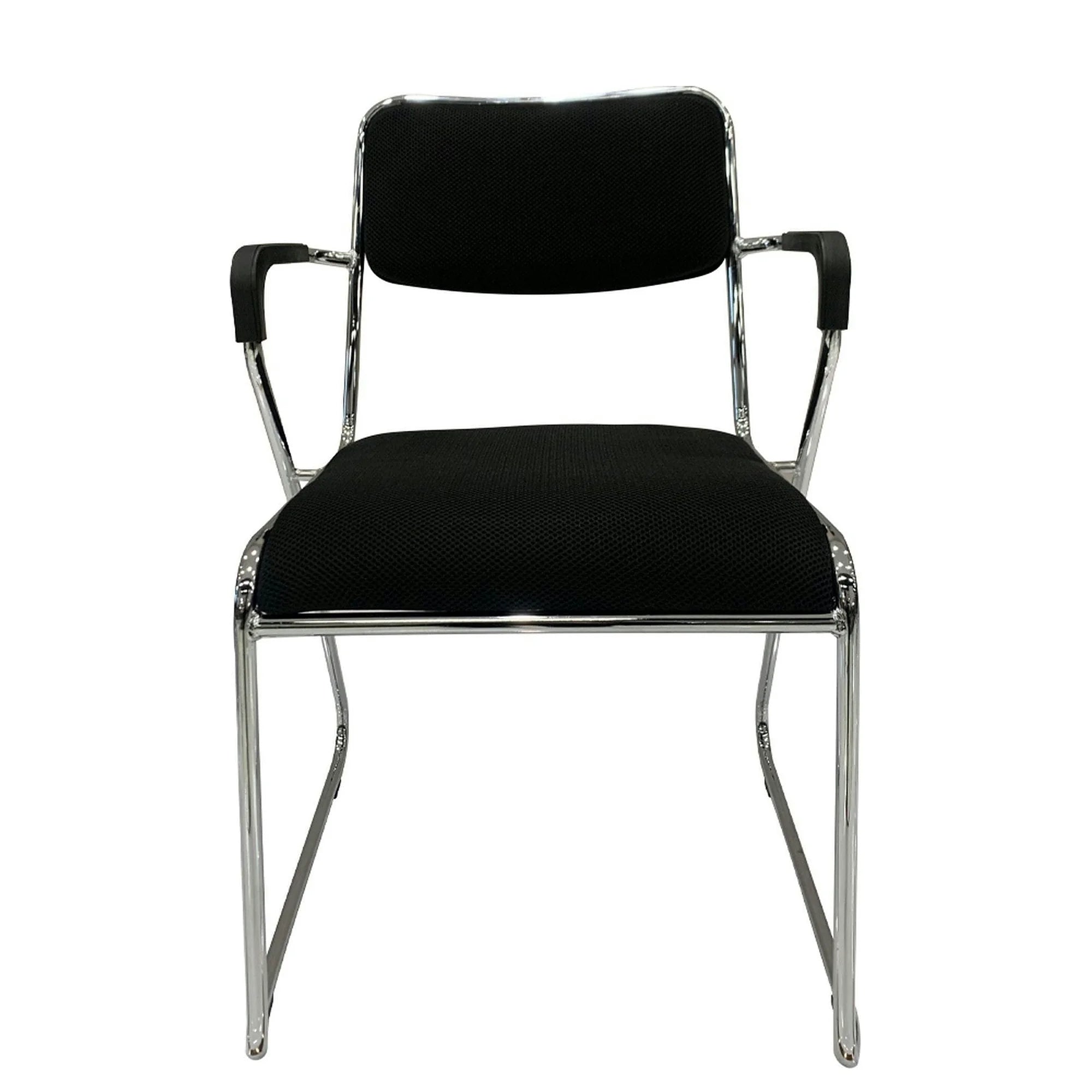 Scaun DERYA, negru/crom, plasa/plastic/metal, 53x57x79 cm