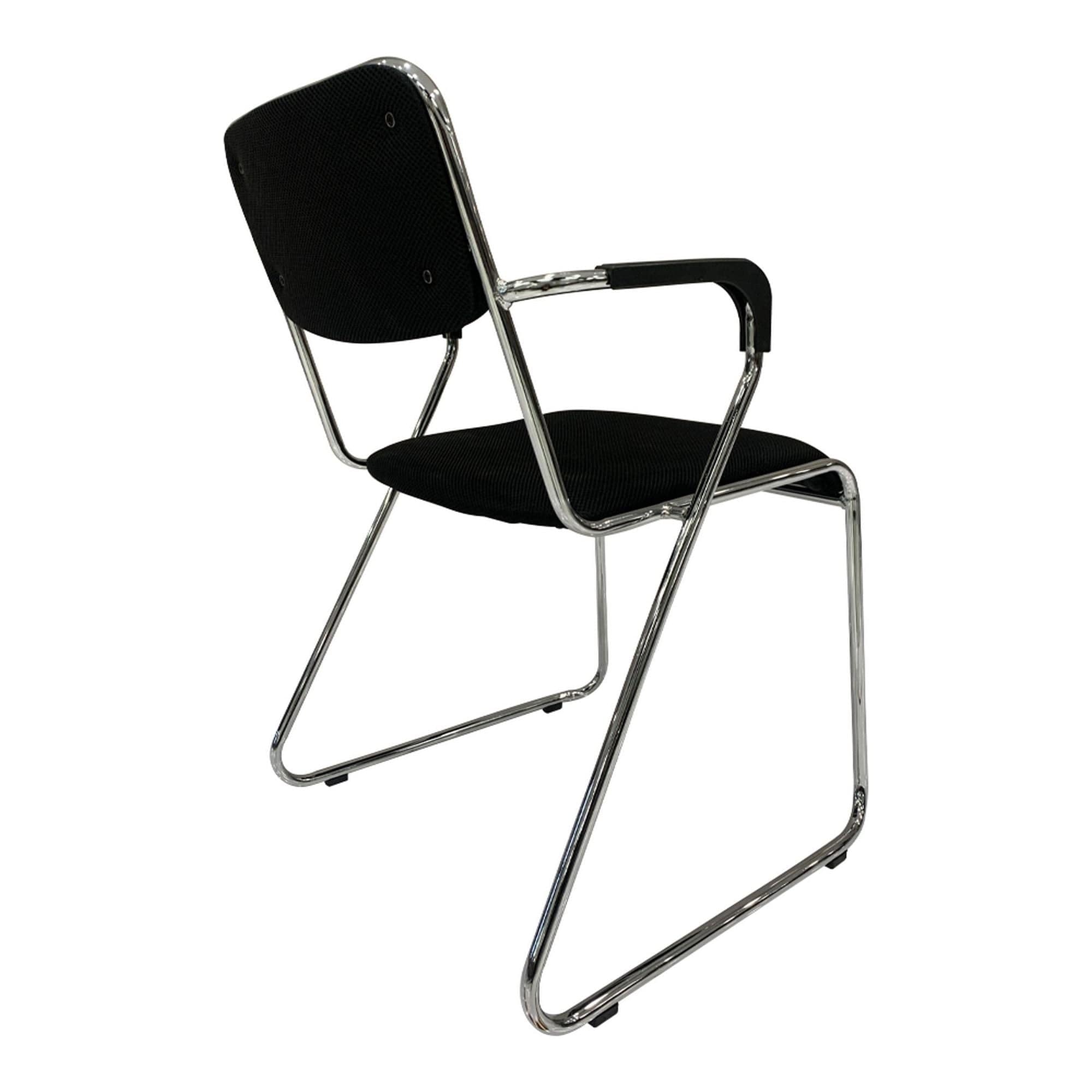 Scaun DERYA, negru/crom, plasa/plastic/metal, 53x57x79 cm