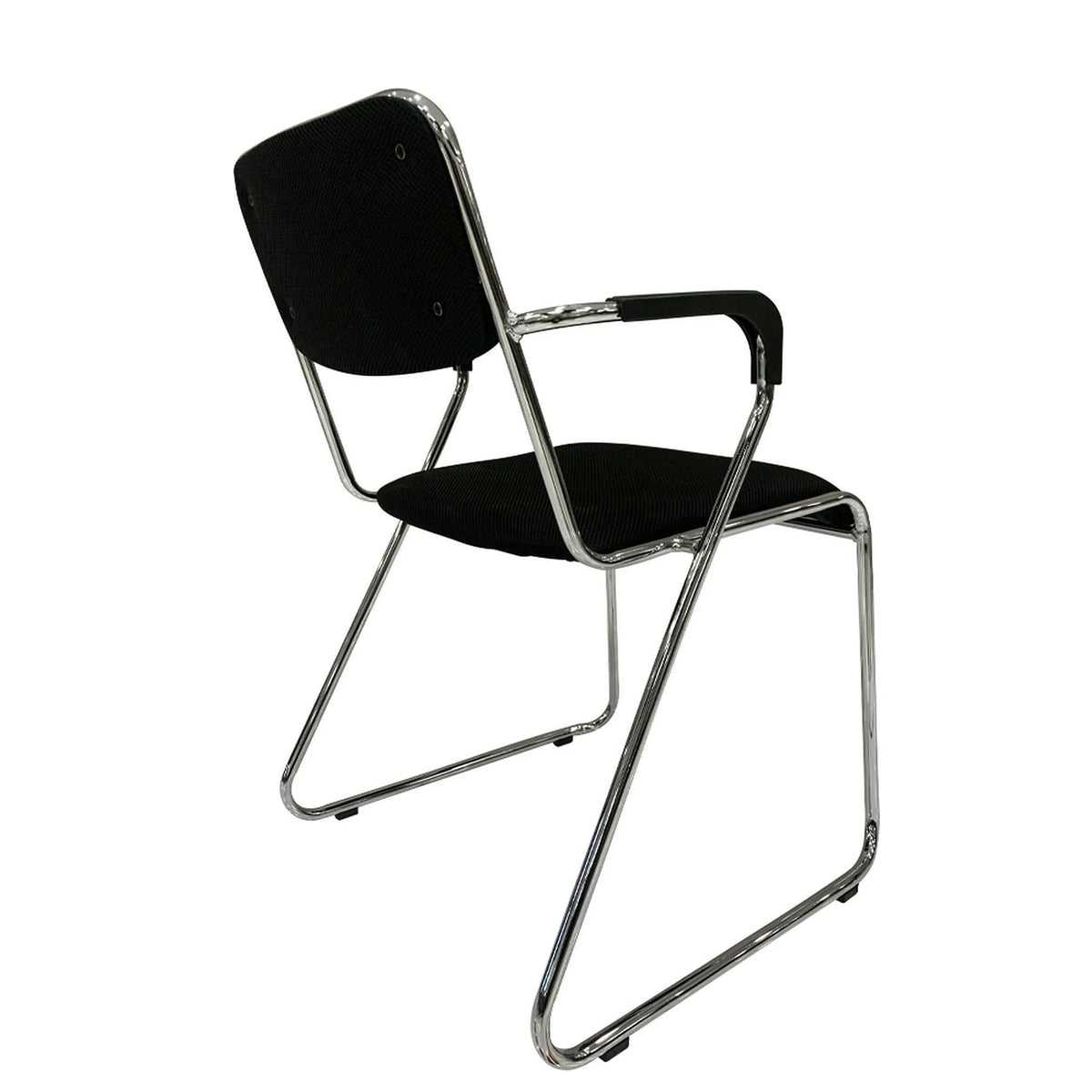 Scaun DERYA, negru/crom, plasa/plastic/metal, 53x57x79 cm