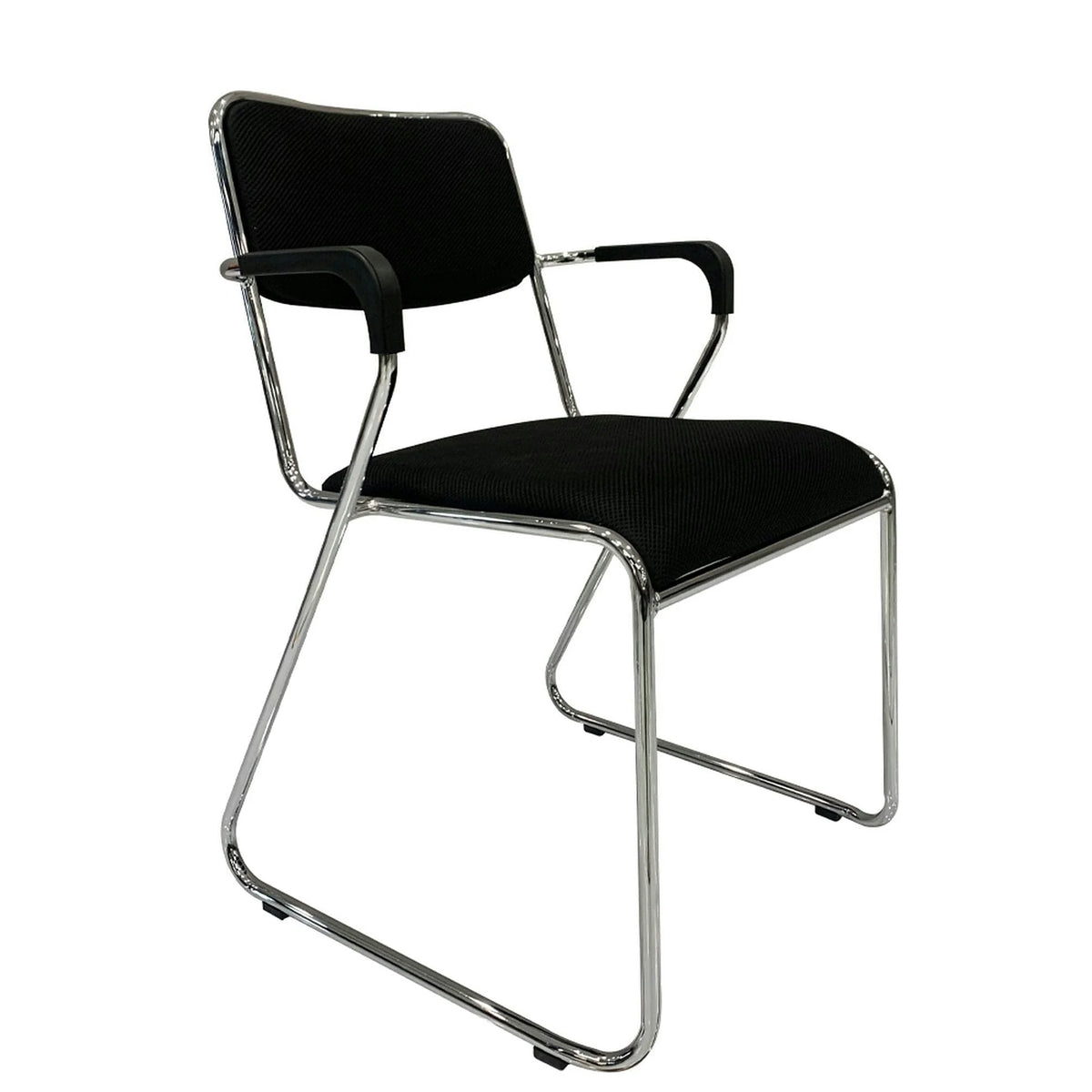 Scaun DERYA, negru/crom, plasa/plastic/metal, 53x57x79 cm