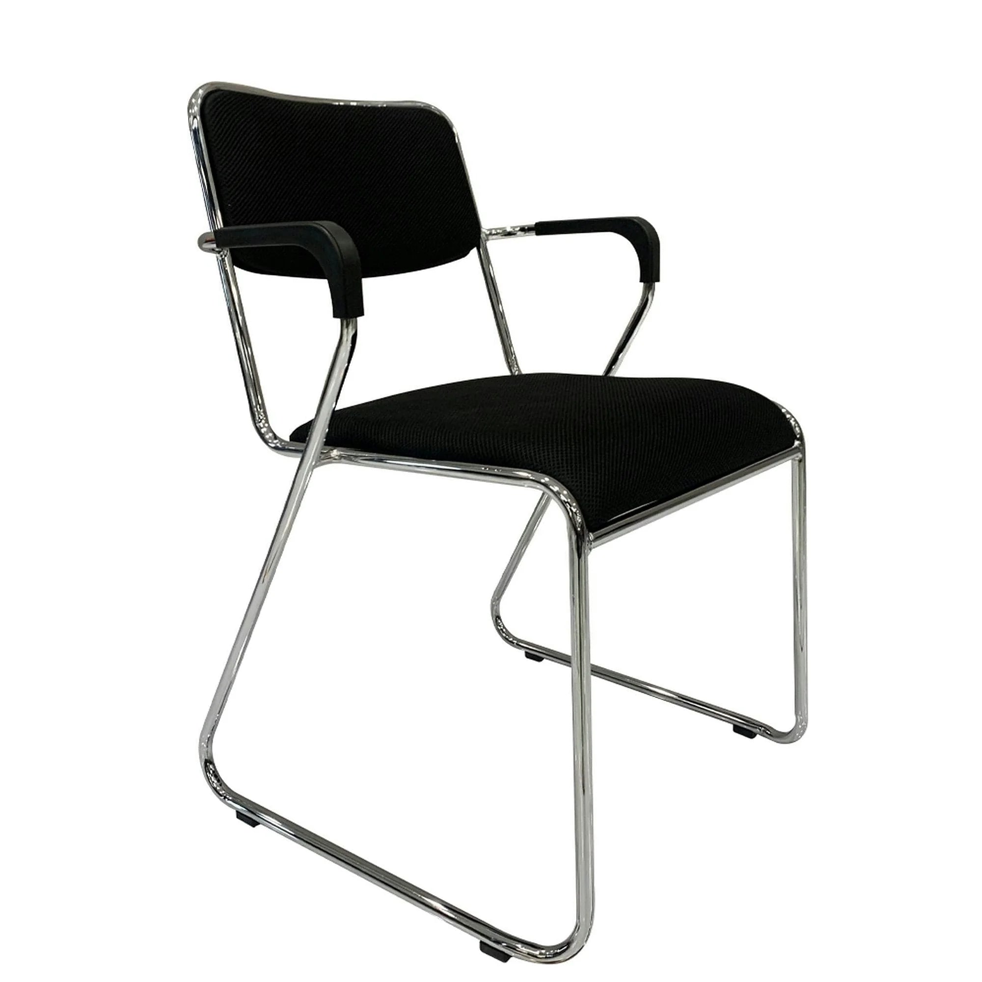 Scaun DERYA, negru/crom, plasa/plastic/metal, 53x57x79 cm