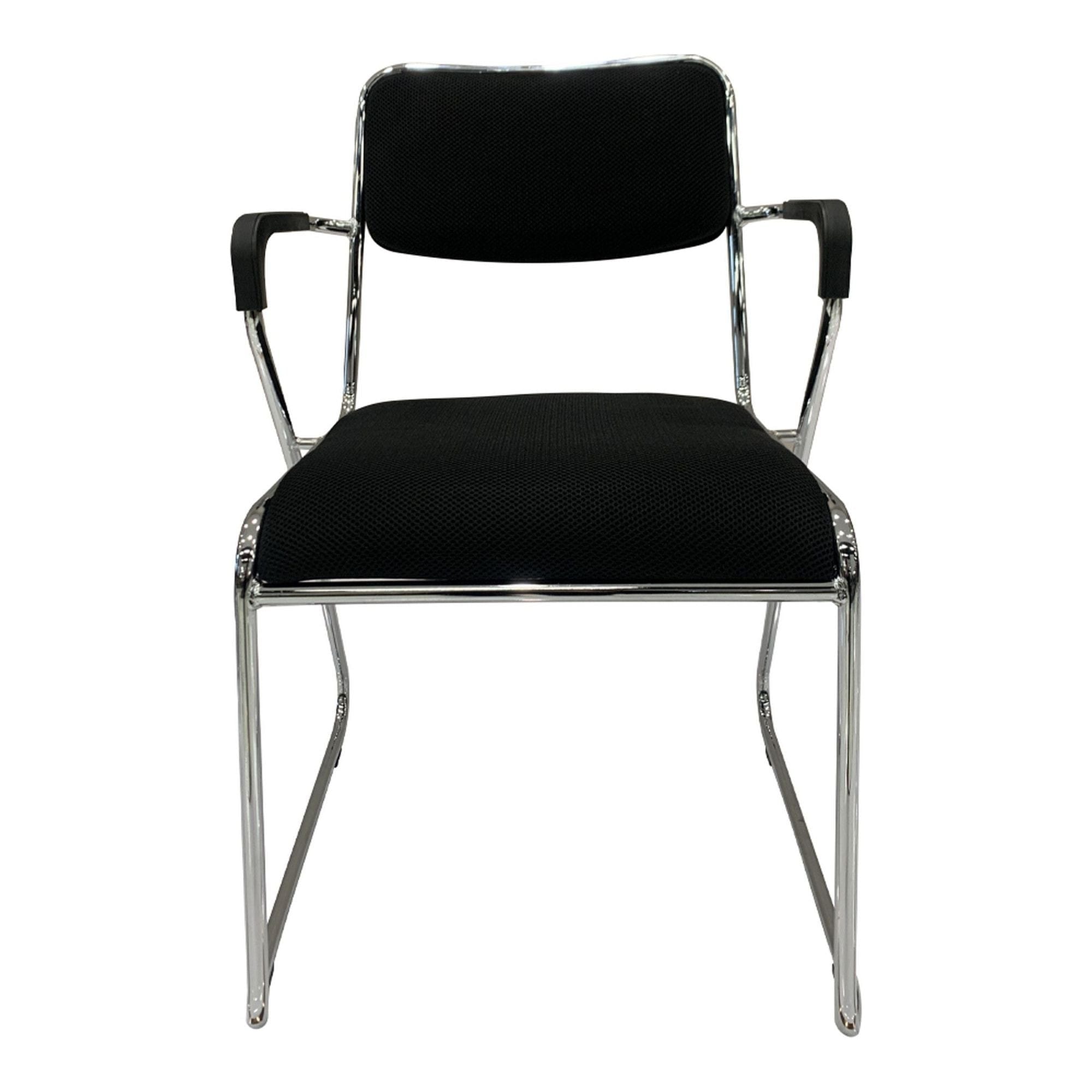 Scaun DERYA, negru/crom, plasa/plastic/metal, 53x57x79 cm