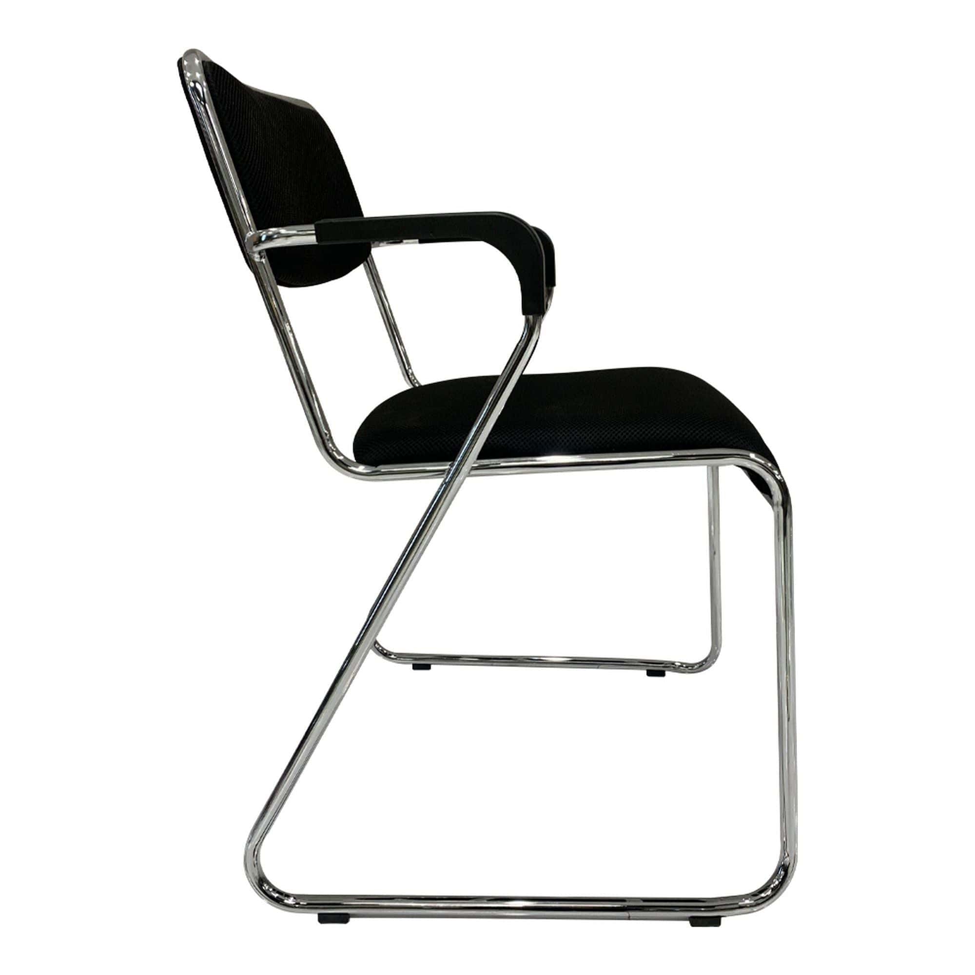 Scaun DERYA, negru/crom, plasa/plastic/metal, 53x57x79 cm