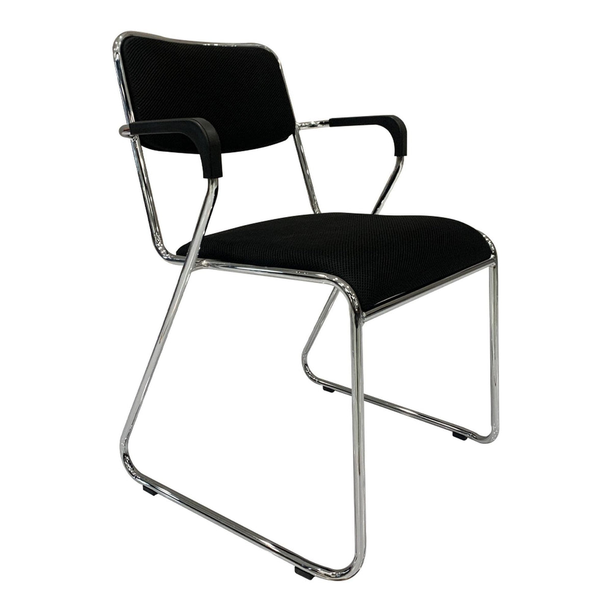 Scaun DERYA, negru/crom, plasa/plastic/metal, 53x57x79 cm