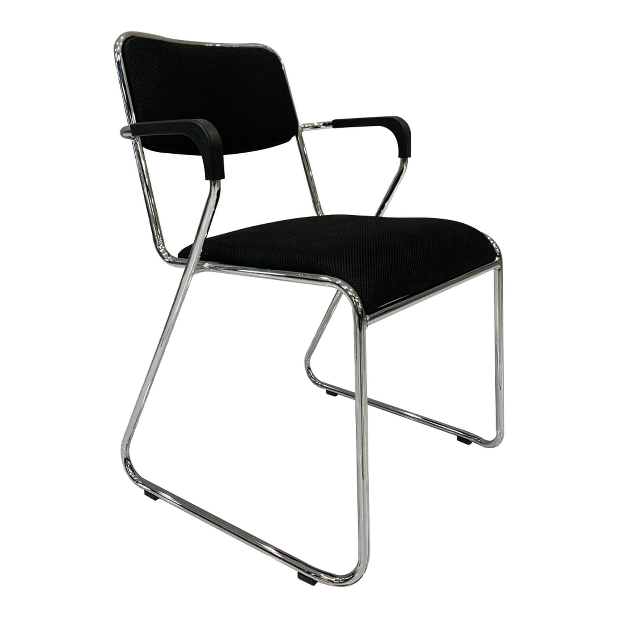 Scaun DERYA, negru/crom, plasa/plastic/metal, 53x57x79 cm