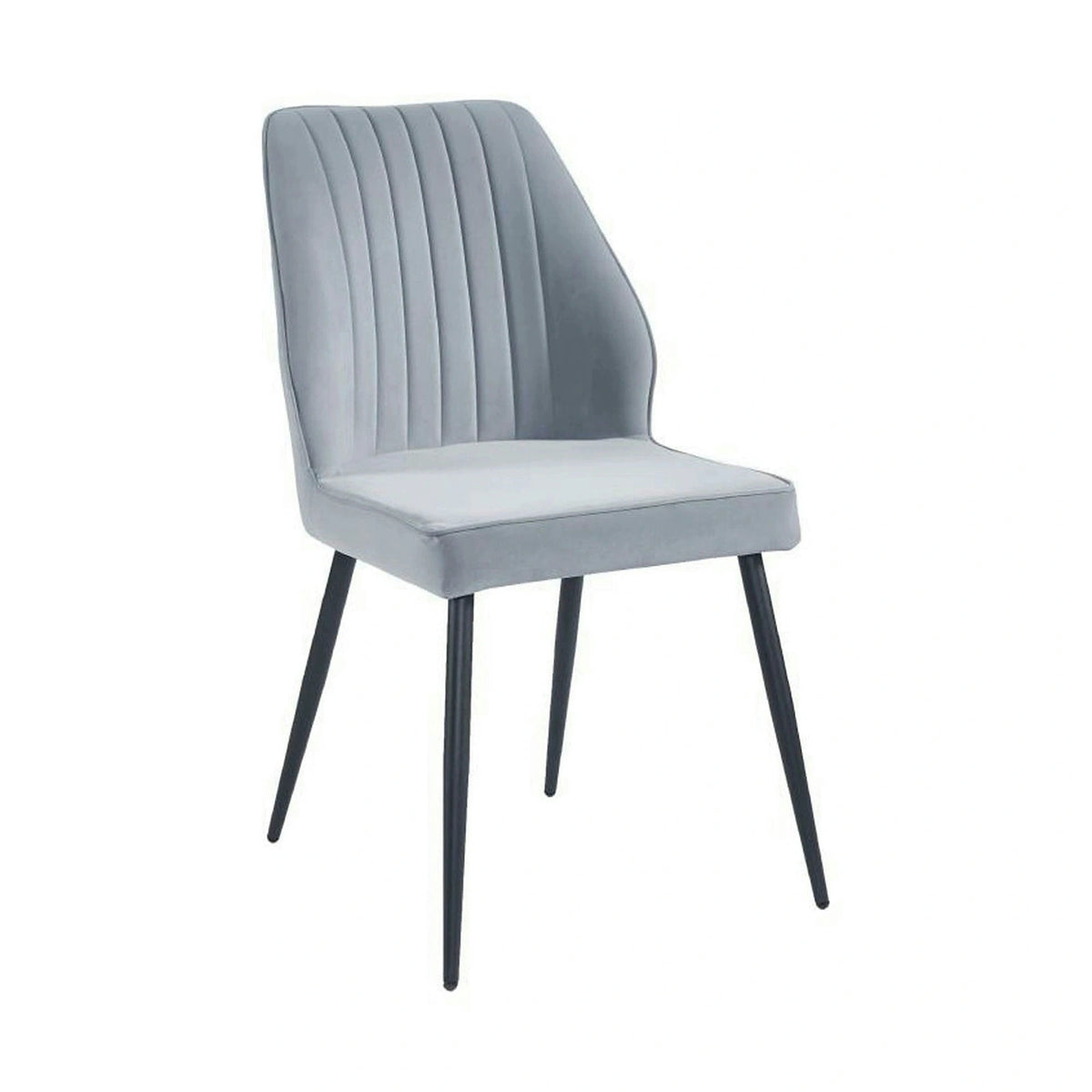 Scaun DEX, gri deschis/negru, stofa catifelata/metal, 61x49x86 cm