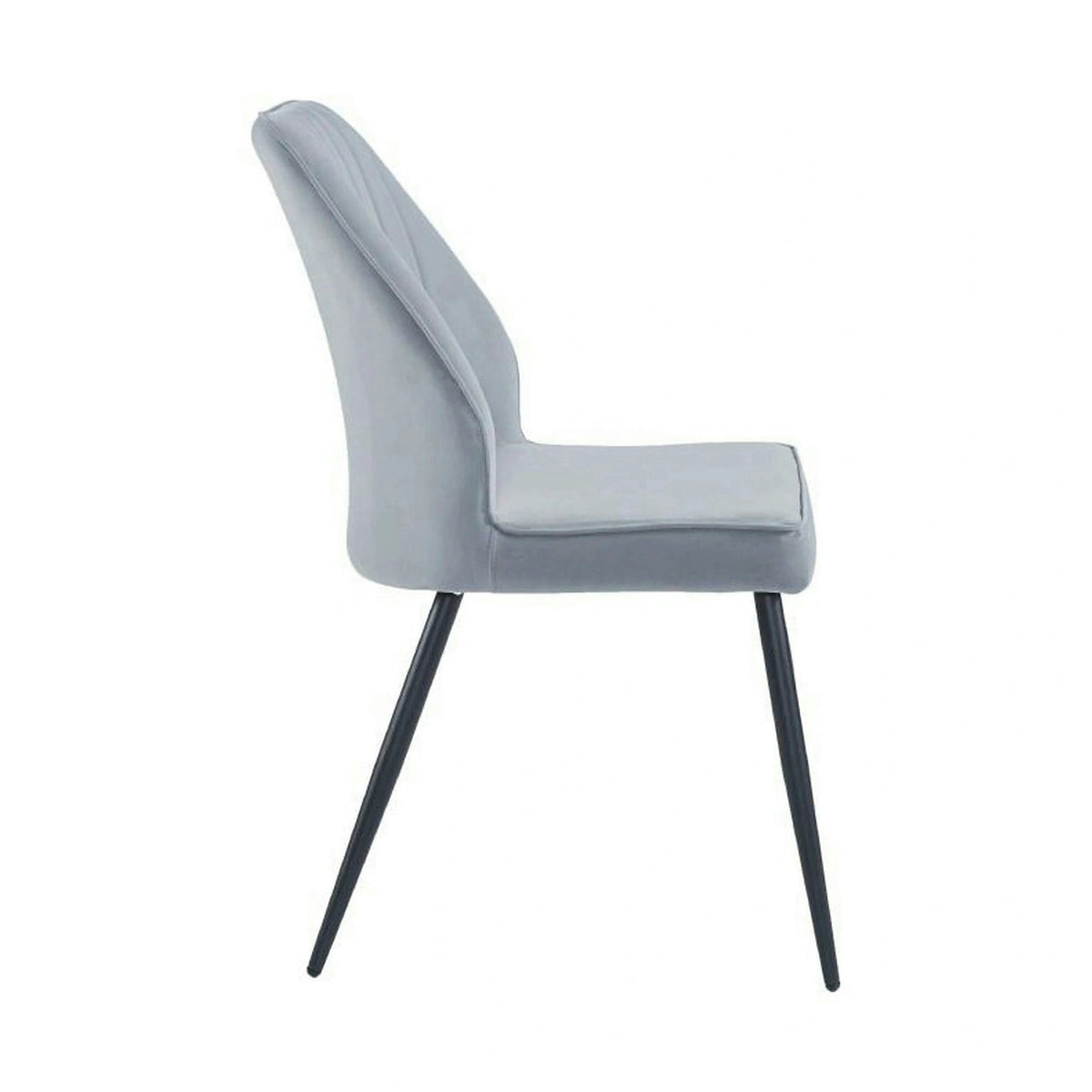 Scaun DEX, gri deschis/negru, stofa catifelata/metal, 61x49x86 cm