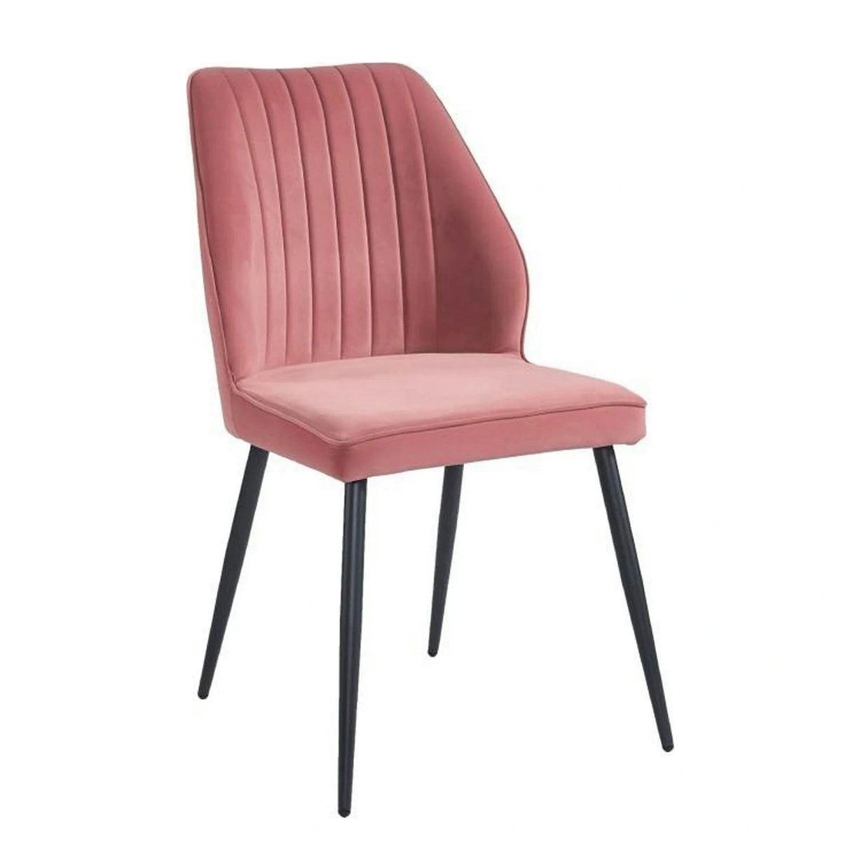 Scaun DEX, roz/negru, stofa catifelata/metal, 61x49x86 cm