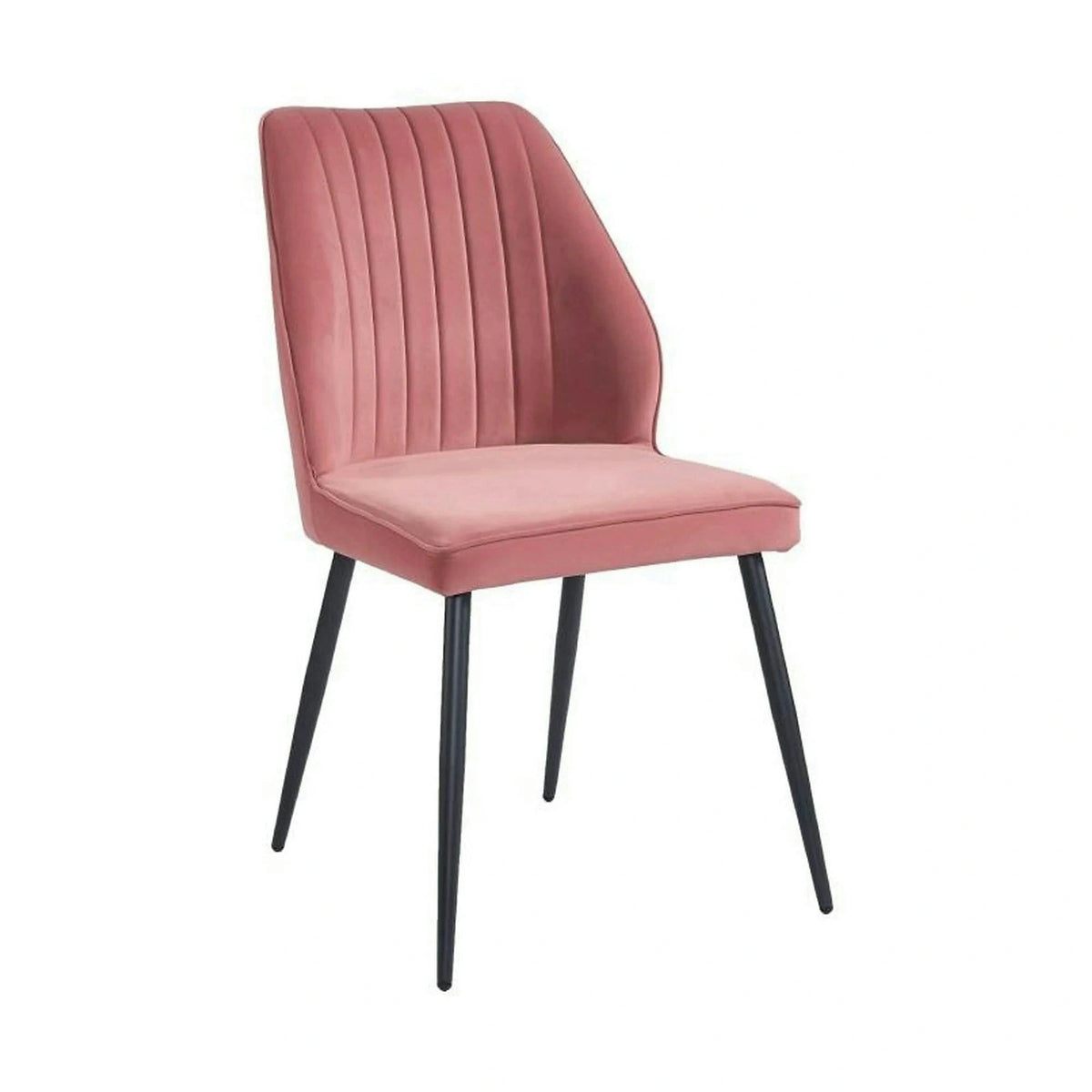 Scaun DEX, roz/negru, stofa catifelata/metal, 61x49x86 cm