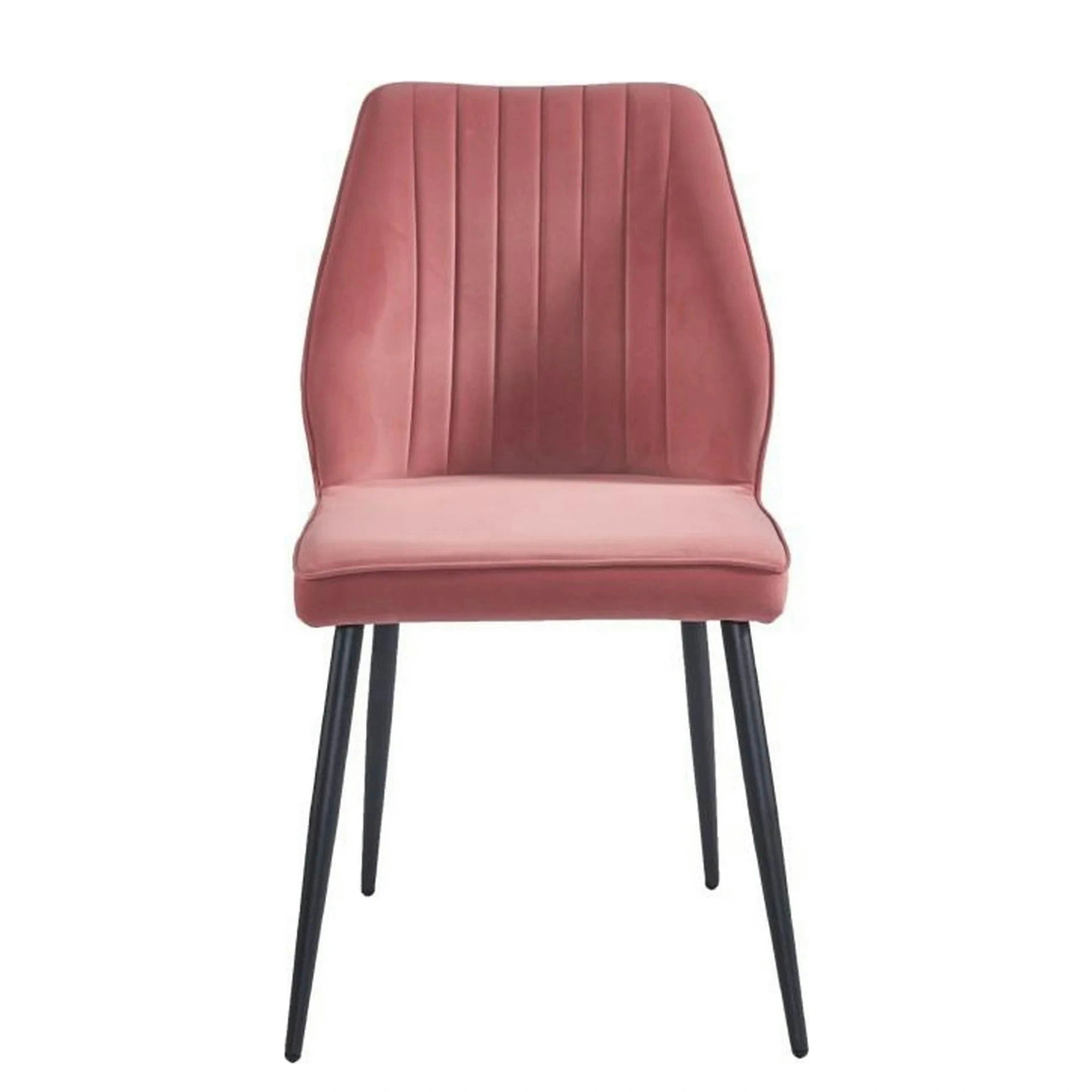 Scaun DEX, roz/negru, stofa catifelata/metal, 61x49x86 cm