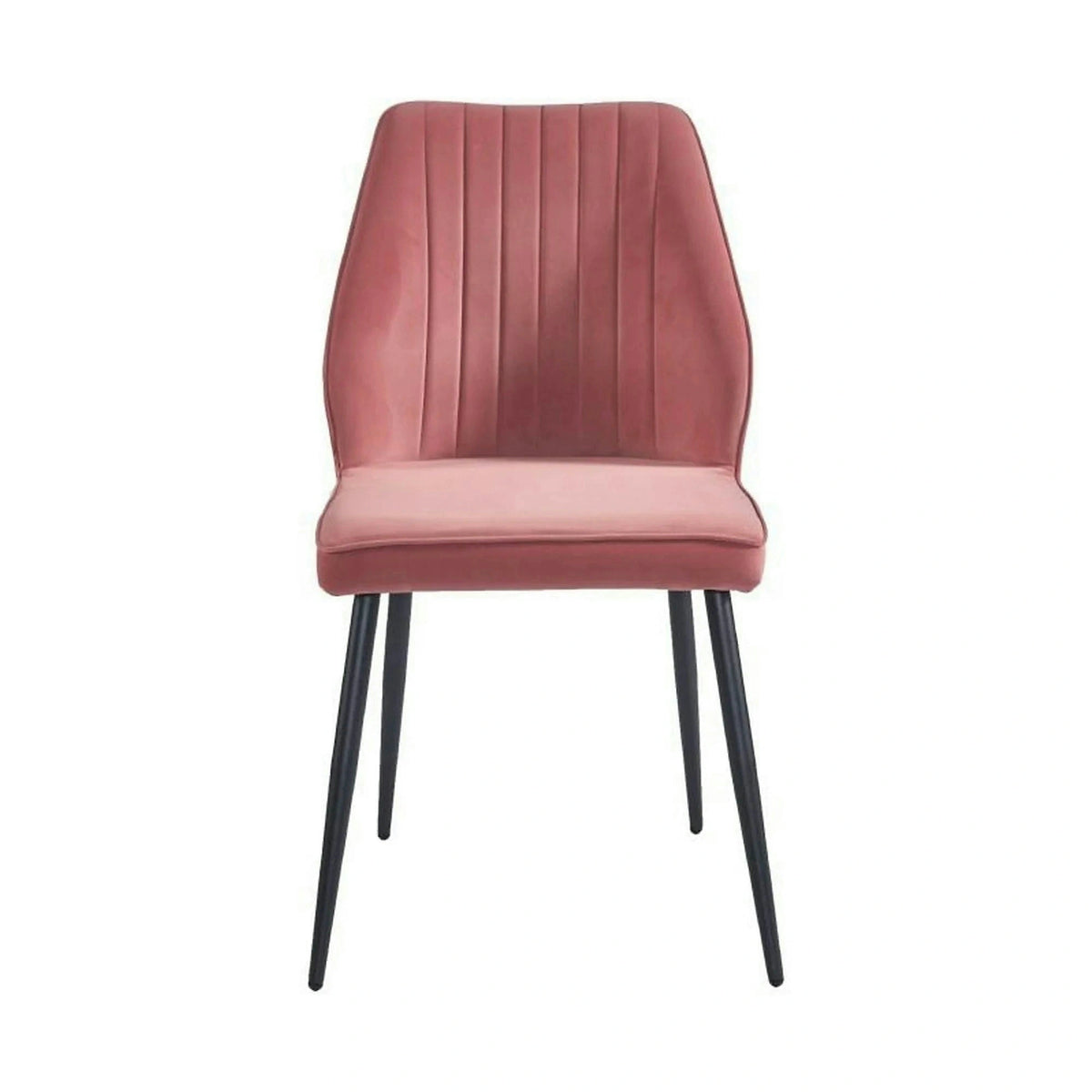 Scaun DEX, roz/negru, stofa catifelata/metal, 61x49x86 cm