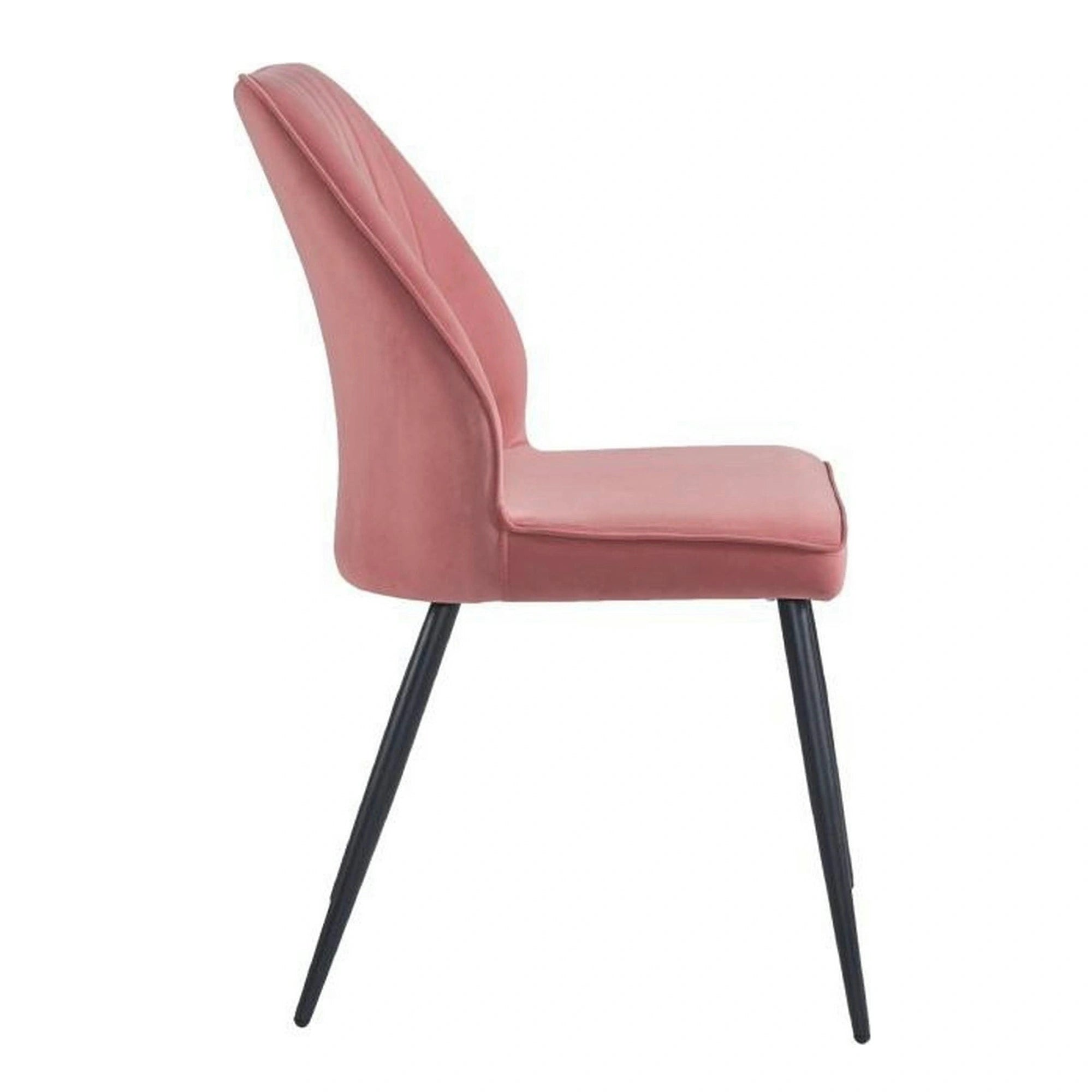 Scaun DEX, roz/negru, stofa catifelata/metal, 61x49x86 cm