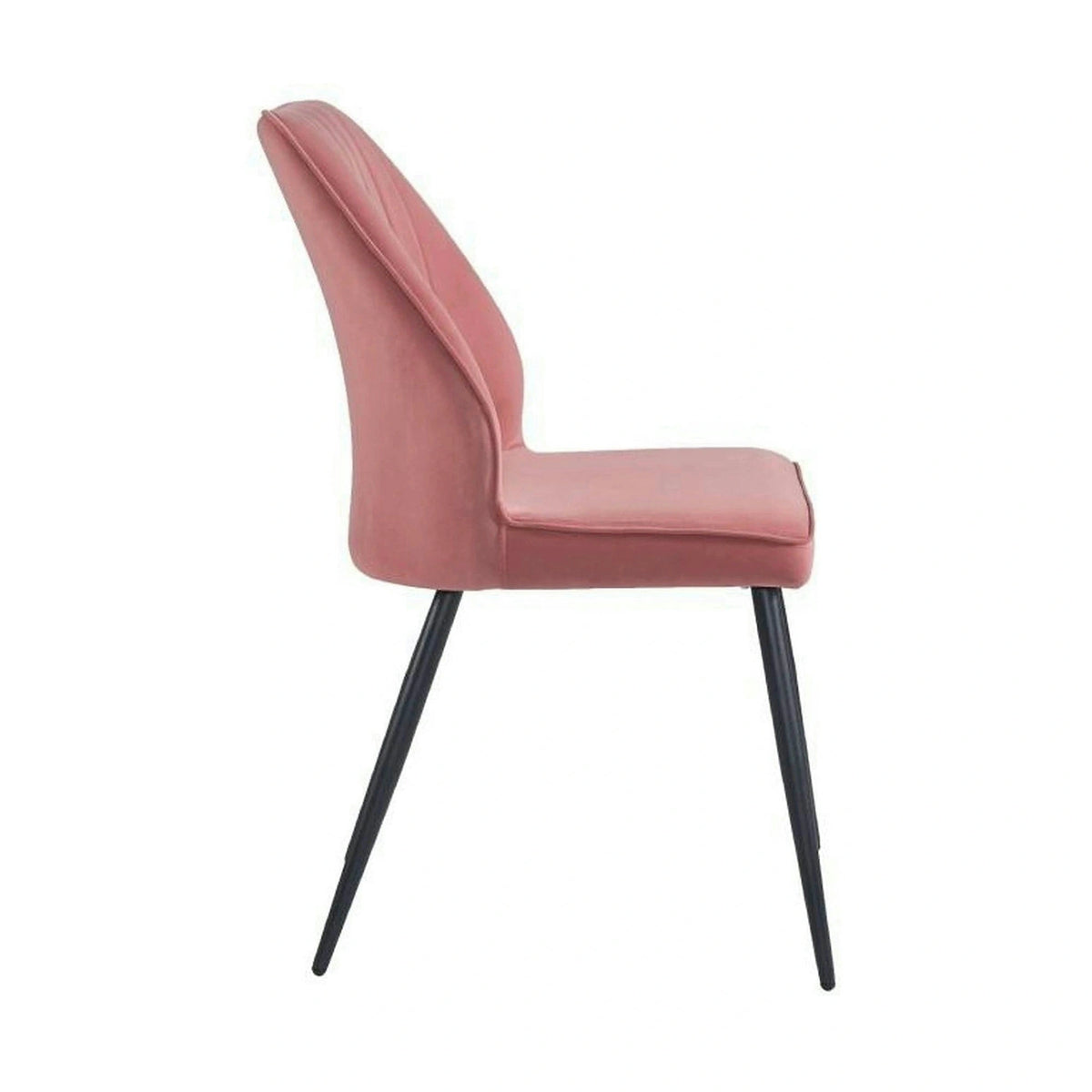 Scaun DEX, roz/negru, stofa catifelata/metal, 61x49x86 cm
