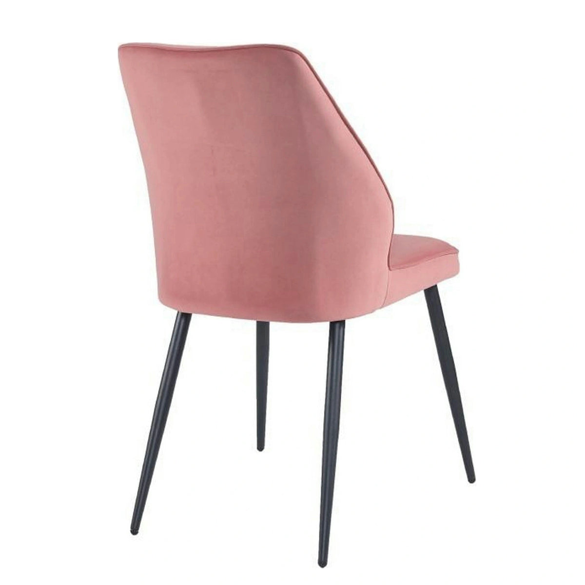 Scaun DEX, roz/negru, stofa catifelata/metal, 61x49x86 cm