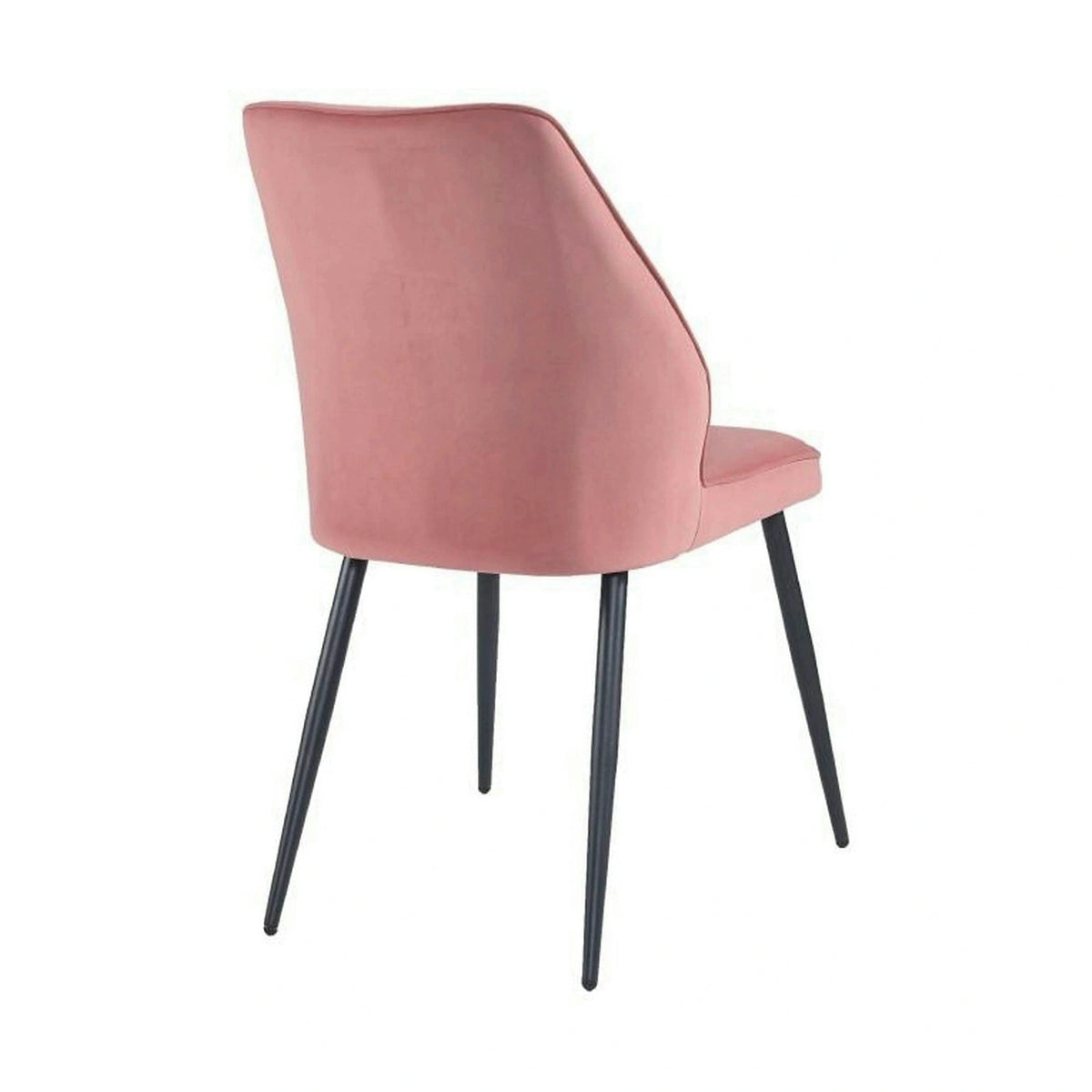 Scaun DEX, roz/negru, stofa catifelata/metal, 61x49x86 cm