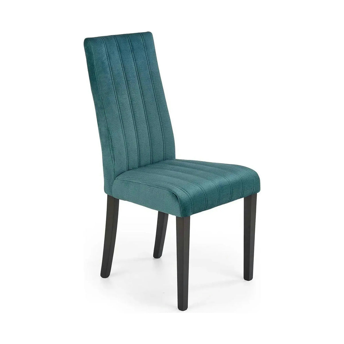 Scaun DIEGO 2, negru/verde, stofa catifelata/lemn de fag, 47x59x99 cm