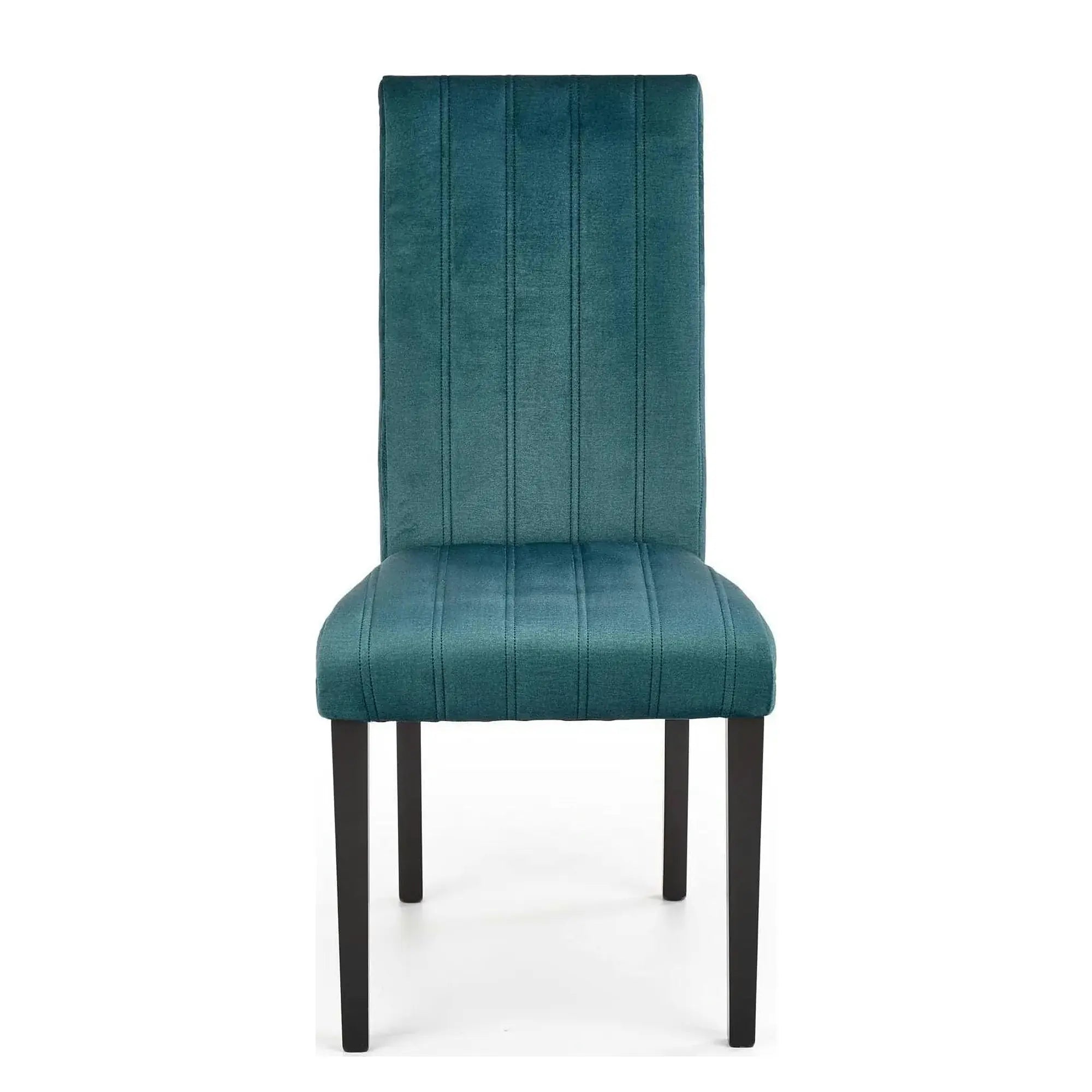 Scaun DIEGO 2, negru/verde, stofa catifelata/lemn de fag, 47x59x99 cm