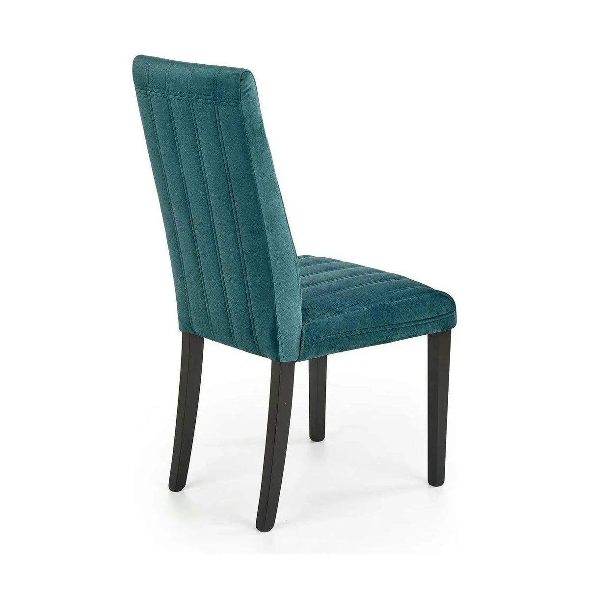 Scaun DIEGO 2, negru/verde, stofa catifelata/lemn de fag, 47x59x99 cm