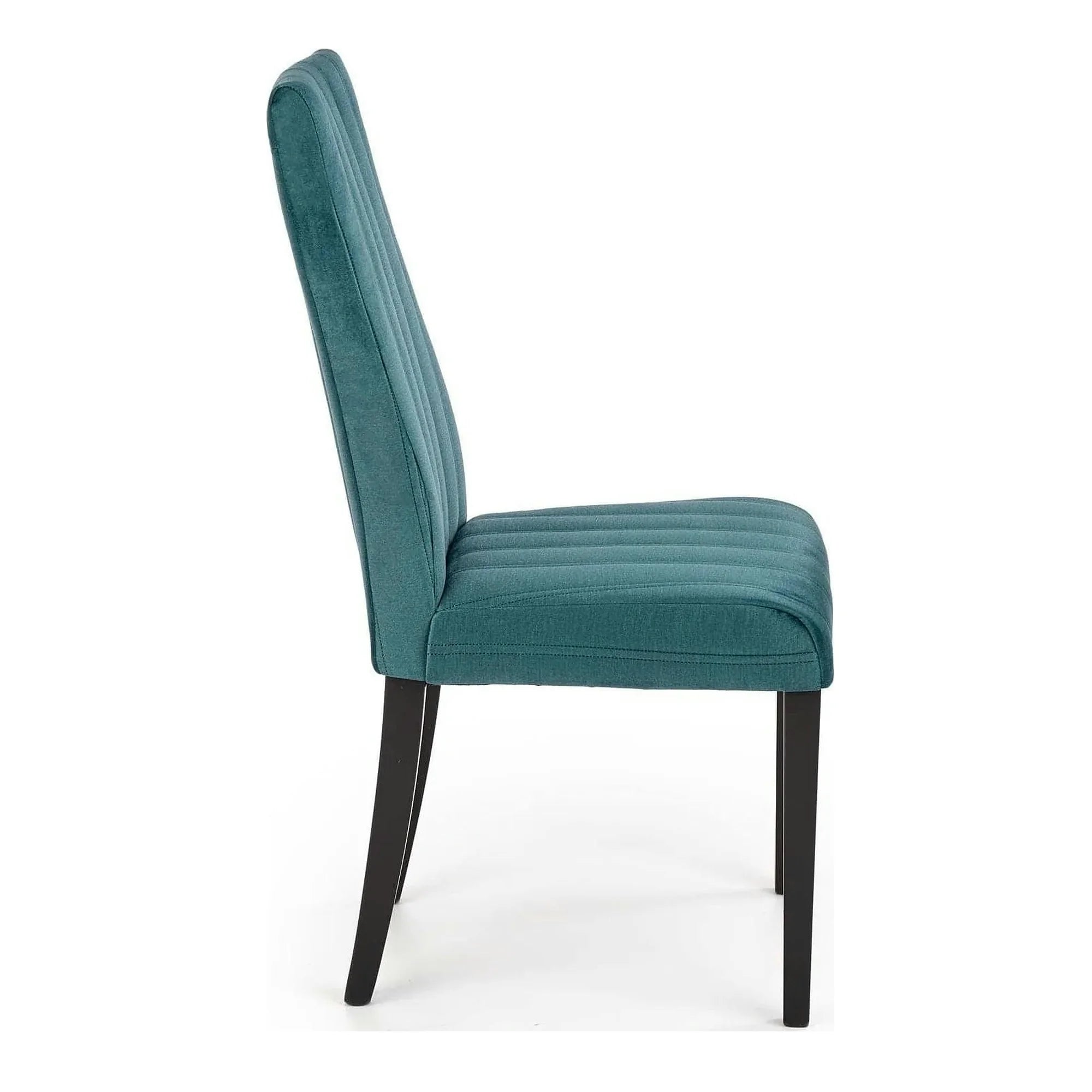 Scaun DIEGO 2, negru/verde, stofa catifelata/lemn de fag, 47x59x99 cm