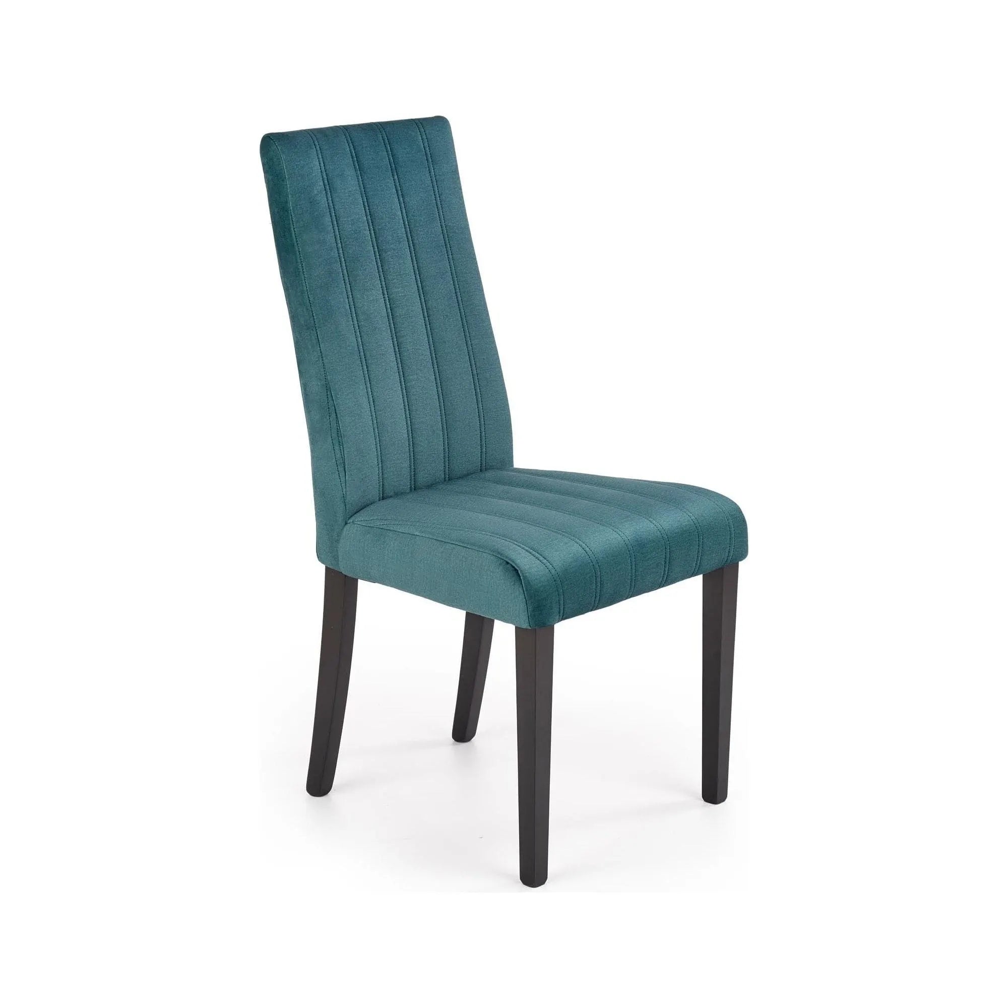 Scaun DIEGO 2, negru/verde, stofa catifelata/lemn de fag, 47x59x99 cm