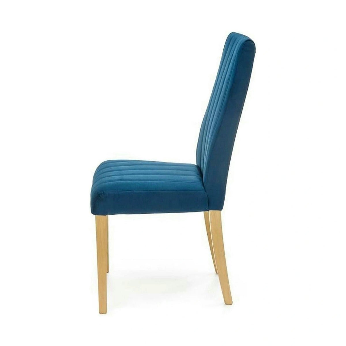 Scaun DIEGO 3, albastru marin/stejar miere, stofa catifelata/lemn de fag, 47x59x99 cm