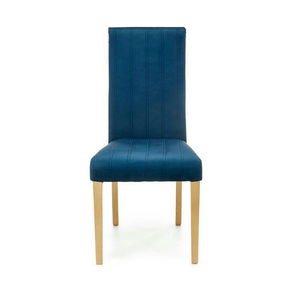 Scaun DIEGO 3, albastru marin/stejar miere, stofa catifelata/lemn de fag, 47x59x99 cm