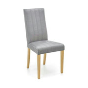 Scaun DIEGO 3,  gri deschis/stejar miere, stofa catifelata/lemn de fag, 47x59x99 cm