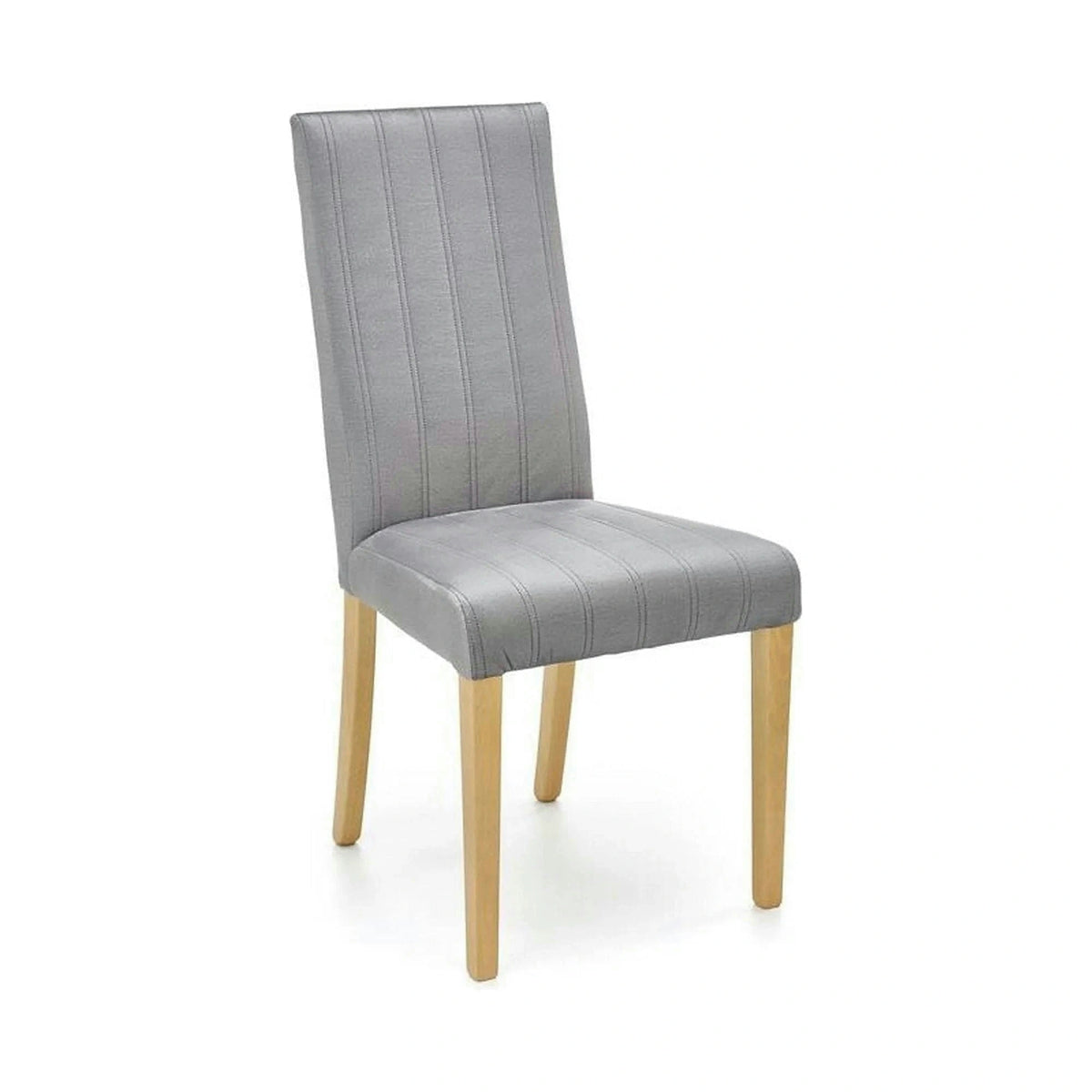 Scaun DIEGO 3,  gri deschis/stejar miere, stofa catifelata/lemn de fag, 47x59x99 cm