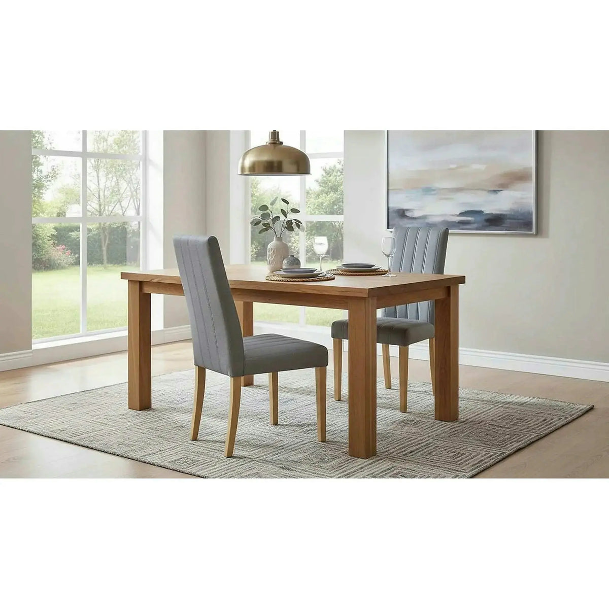 Scaun DIEGO 3,  gri deschis/stejar miere, stofa catifelata/lemn de fag, 47x59x99 cm