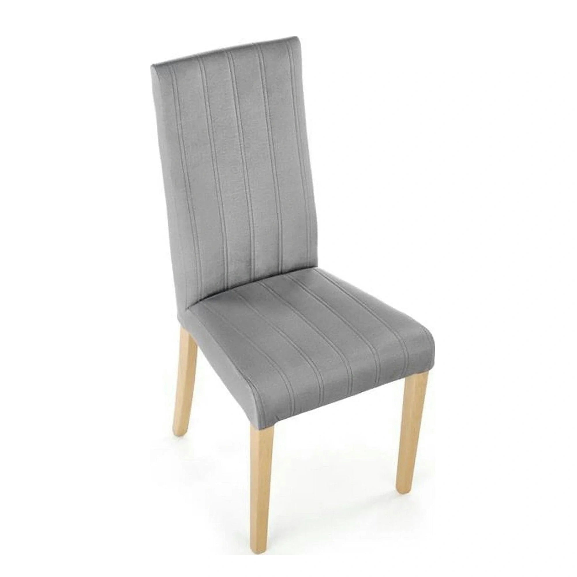 Scaun DIEGO 3,  gri deschis/stejar miere, stofa catifelata/lemn de fag, 47x59x99 cm