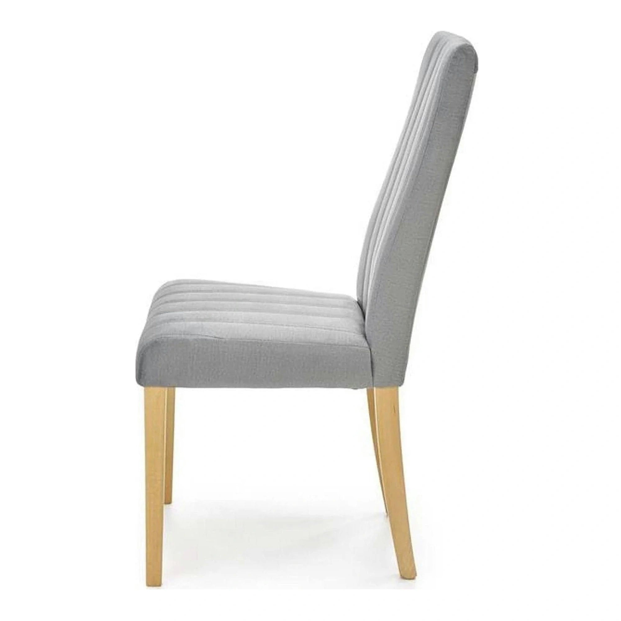 Scaun DIEGO 3,  gri deschis/stejar miere, stofa catifelata/lemn de fag, 47x59x99 cm