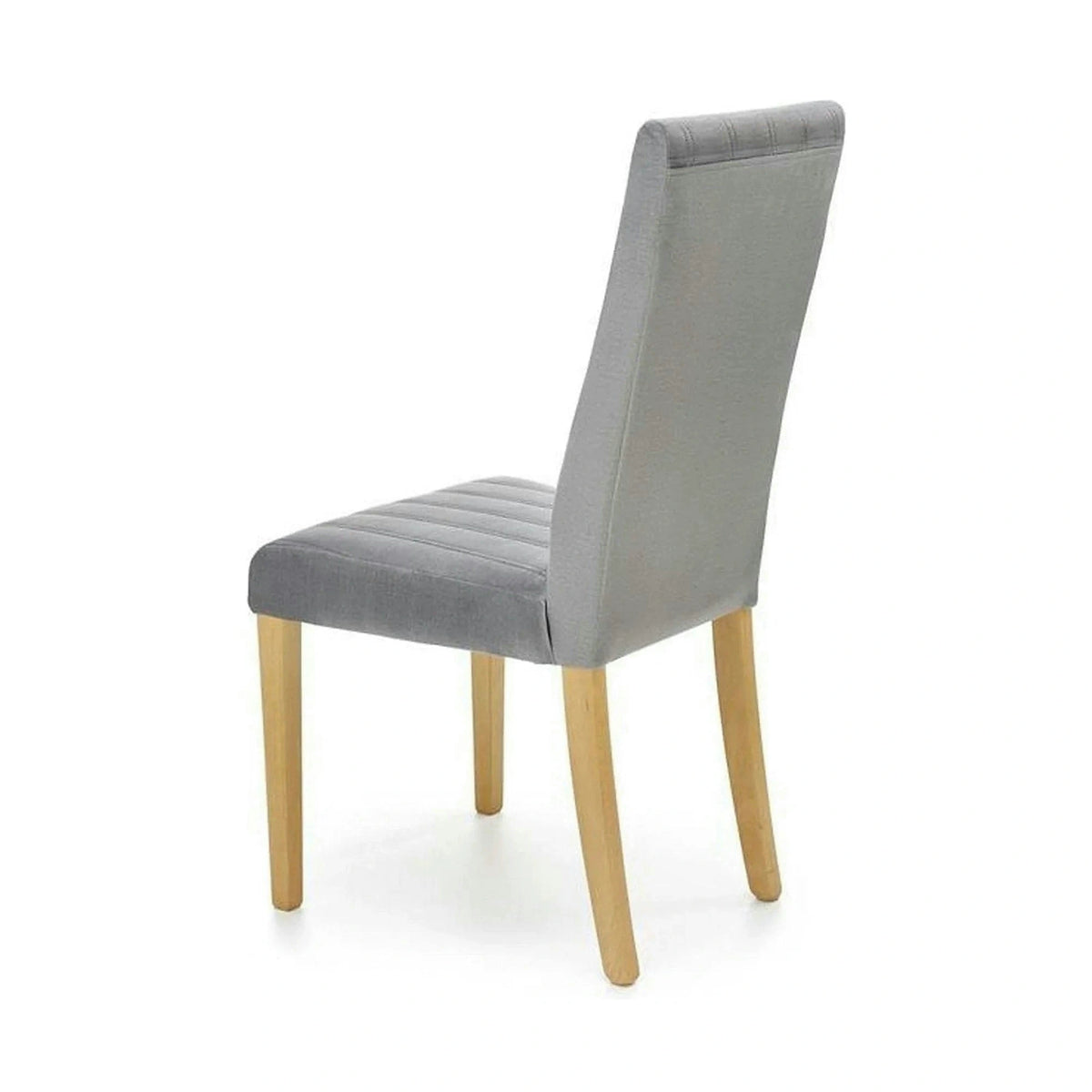 Scaun DIEGO 3,  gri deschis/stejar miere, stofa catifelata/lemn de fag, 47x59x99 cm